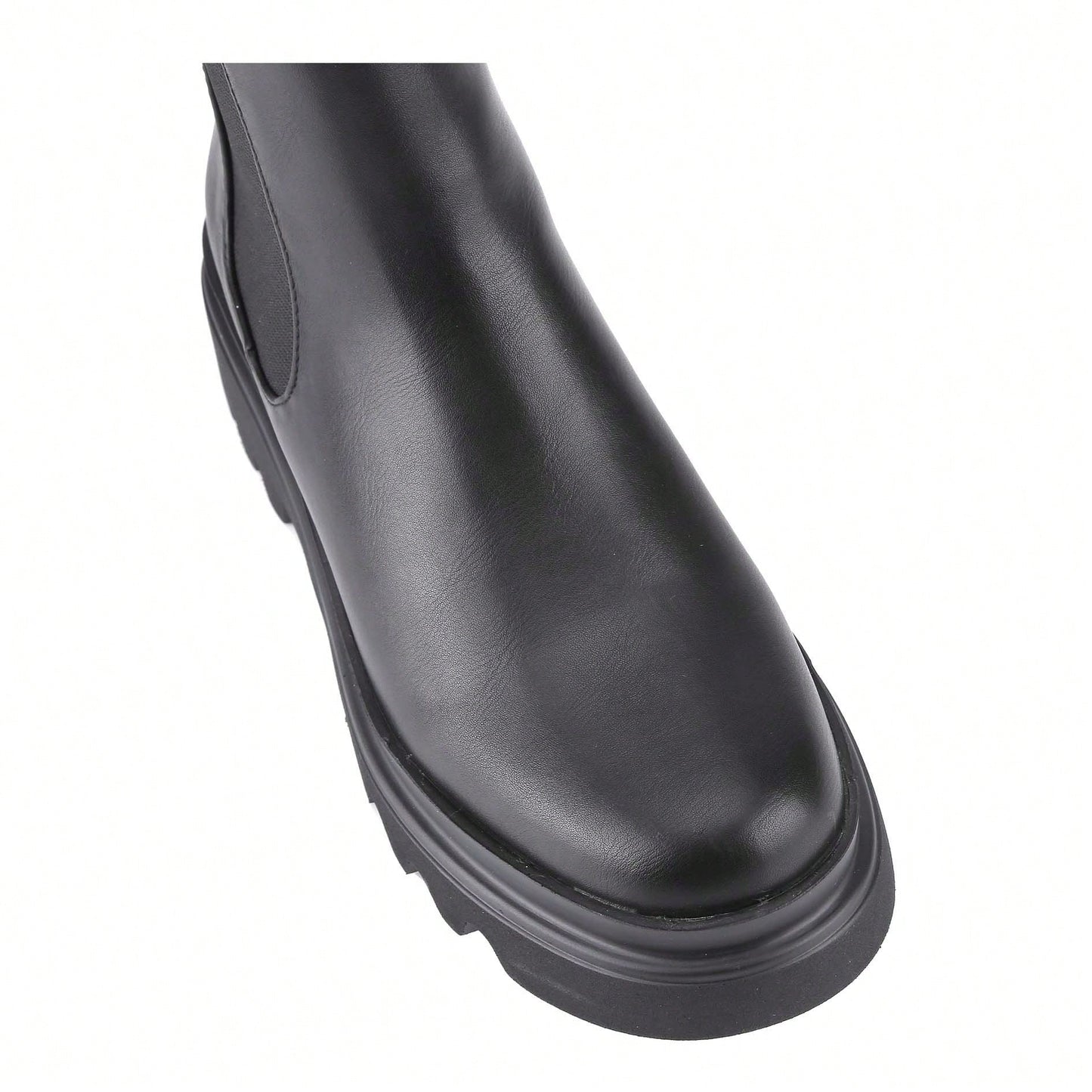 Women's Elastic Platform Side Zipper Chunky High Ankle Fashion Boots