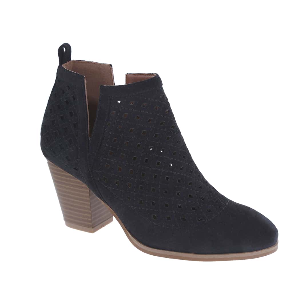 Women's Pointed Toe Chunky Heel Boots Low Open Ankle Booties,Breathable Design