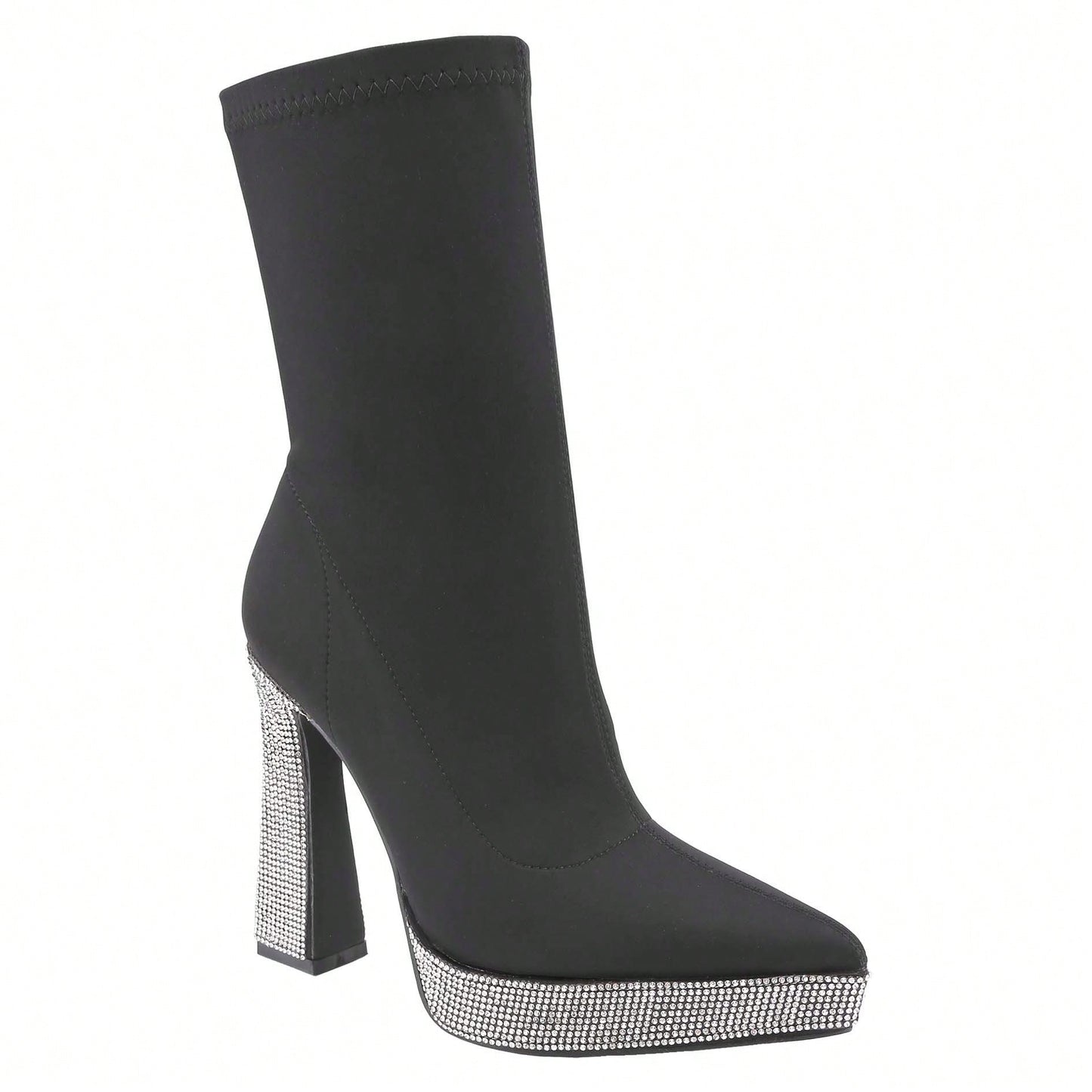Women's Suede Platform Boots Mid-Calf Elegant Style Lines And A Sock-Like Fit