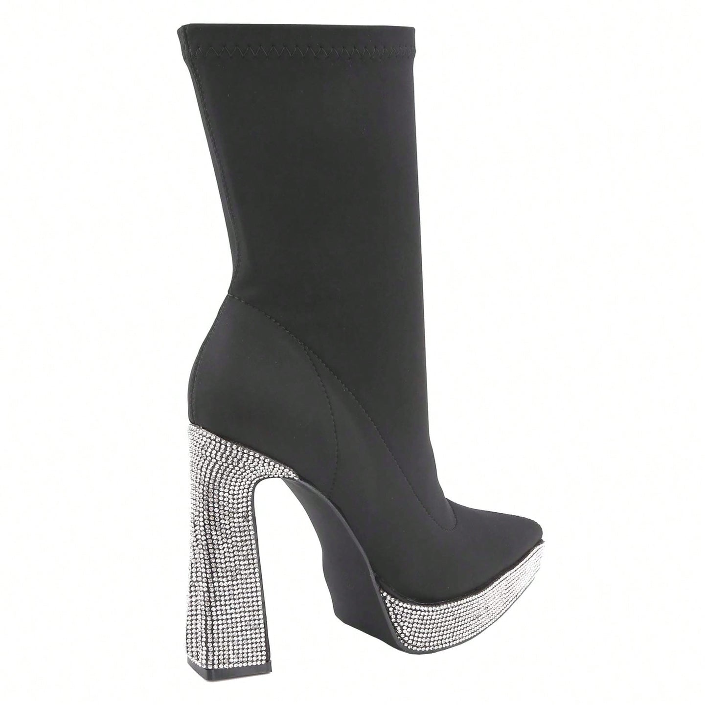 Women's Suede Platform Boots Mid-Calf Elegant Style Lines And A Sock-Like Fit