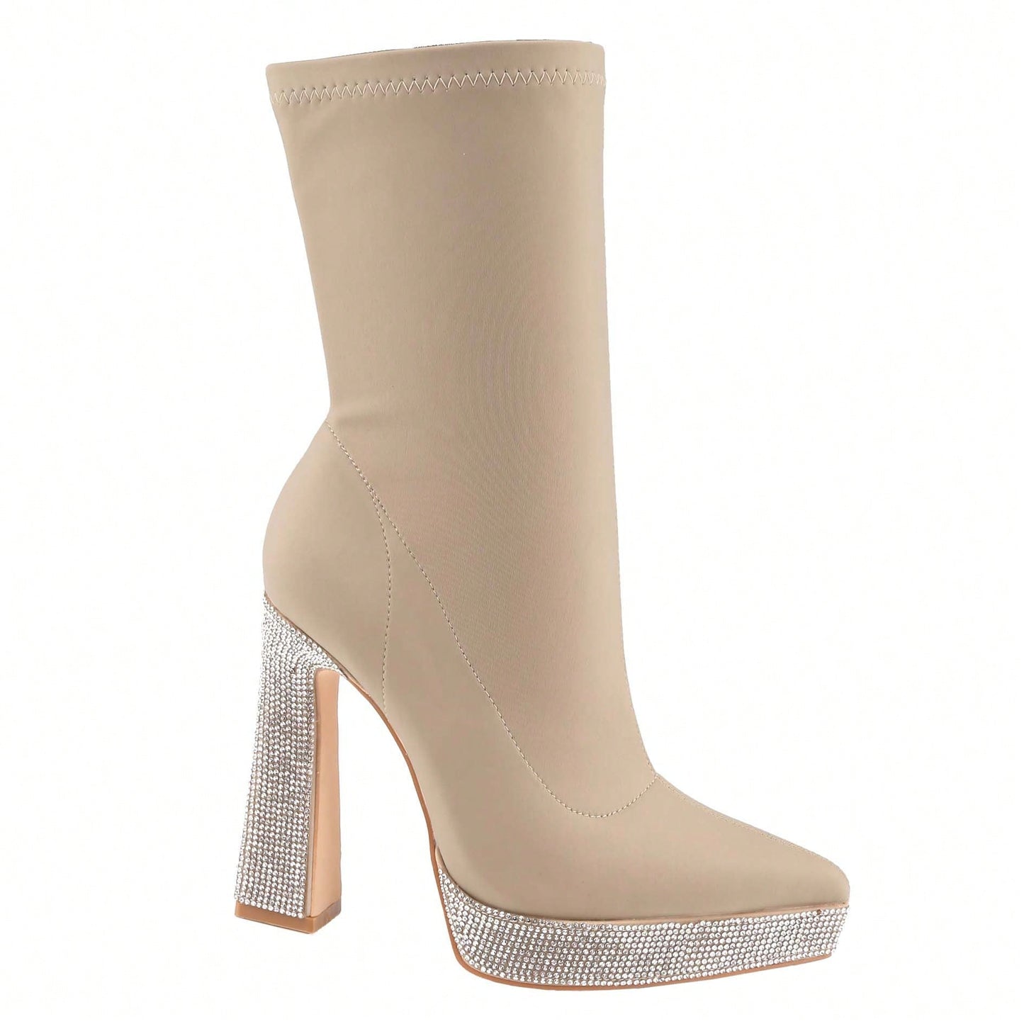 Women's Suede Platform Boots Mid-Calf Elegant Style Lines And A Sock-Like Fit