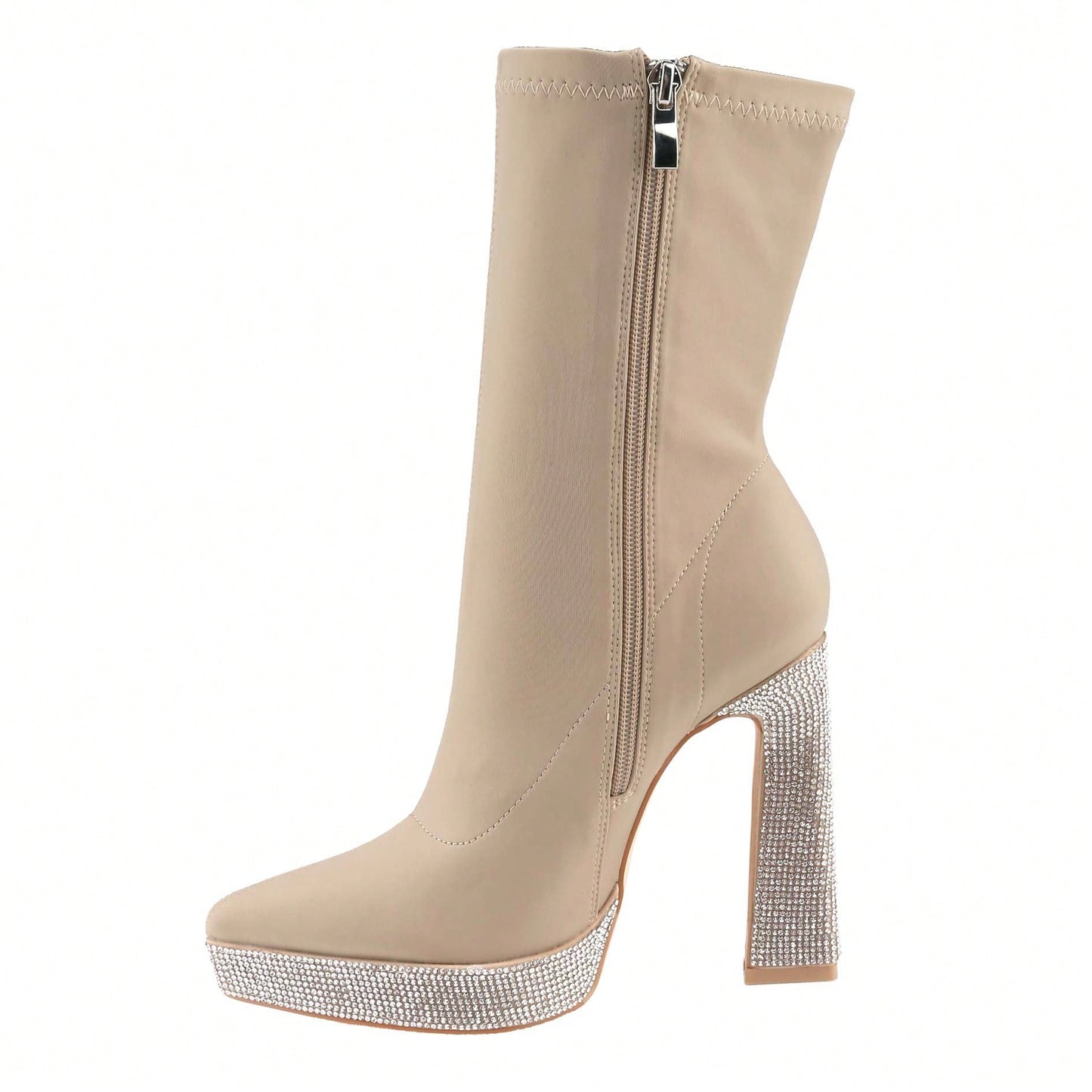 Women's Suede Platform Boots Mid-Calf Elegant Style Lines And A Sock-Like Fit