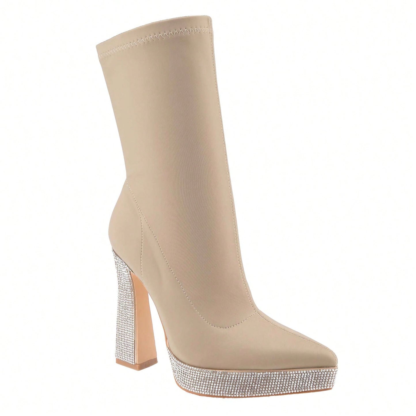 Women's Suede Platform Boots Mid-Calf Elegant Style Lines And A Sock-Like Fit
