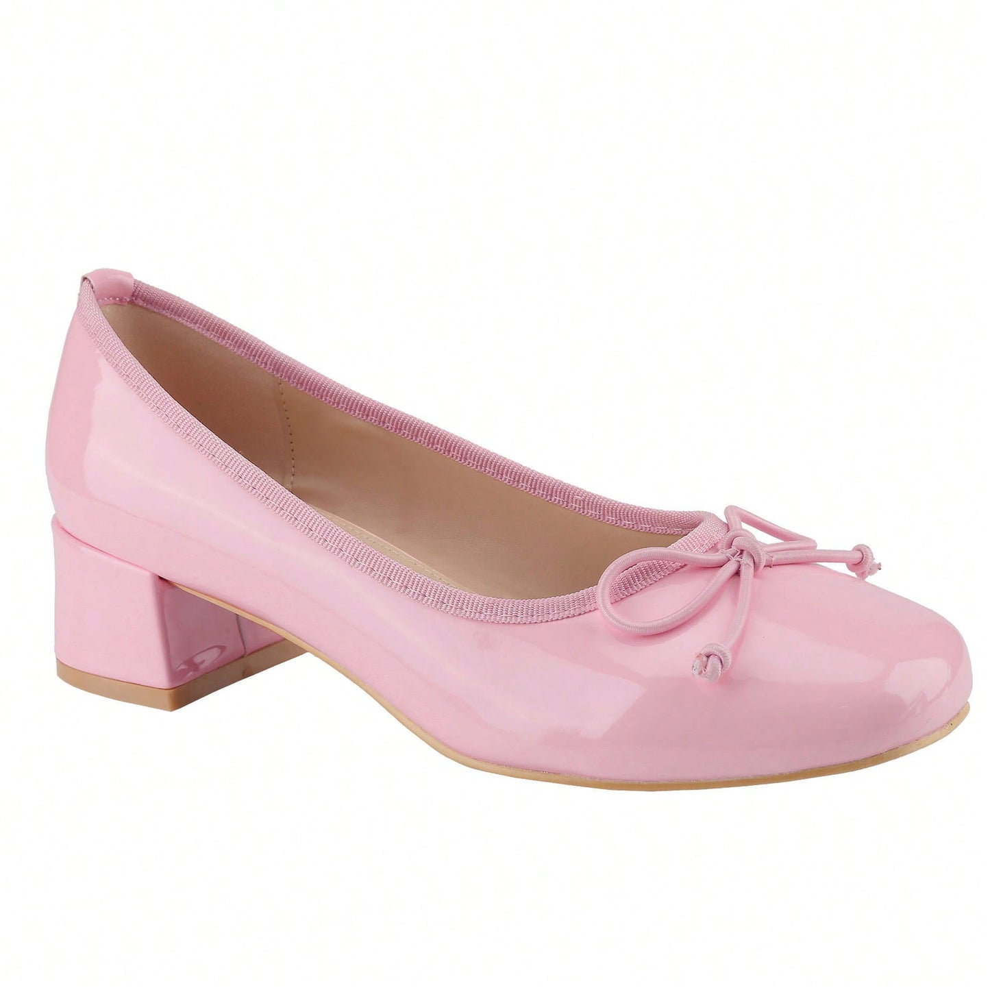 Women's Pumps,Low Chunky Block Heels,Square Toe Patent Women Dress Shoes For Party Office