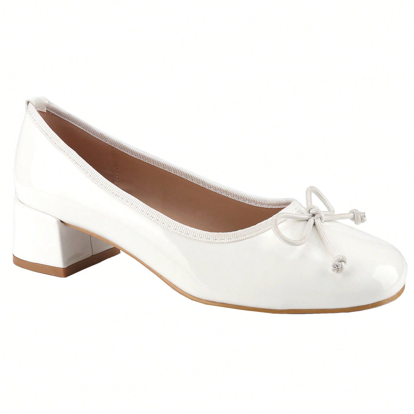 Women's Pumps,Low Chunky Block Heels,Square Toe Patent Women Dress Shoes For Party Office