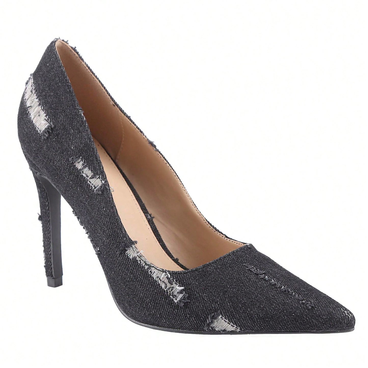 Women's Denim Stiletto Pumps Heels Pointed Toe Stiletto Dress Pump