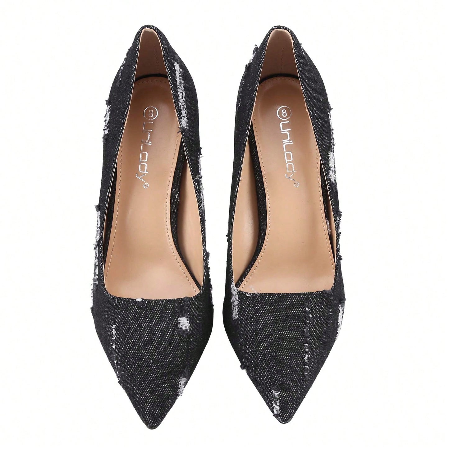 Women's Denim Stiletto Pumps Heels Pointed Toe Stiletto Dress Pump