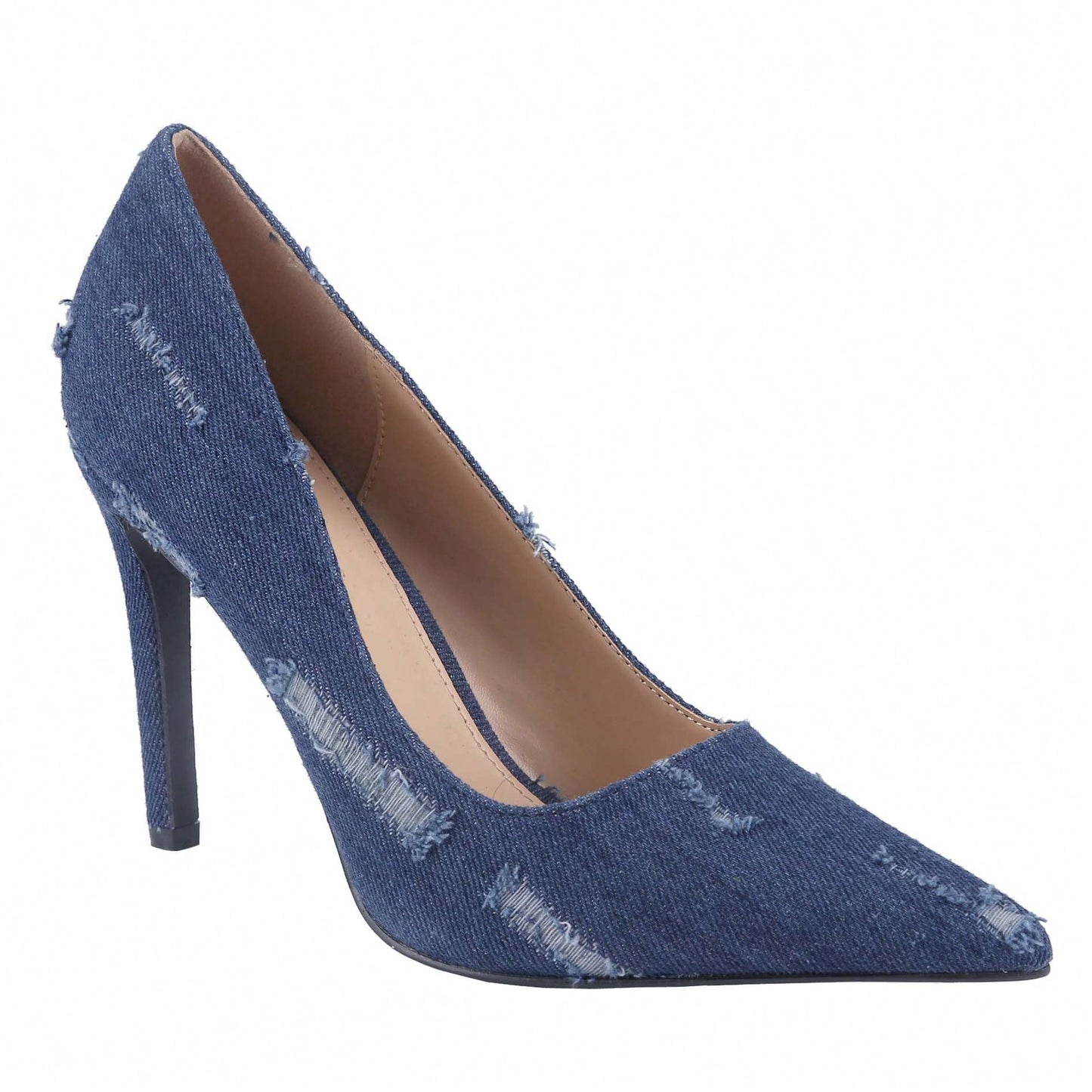 Women's Denim Stiletto Pumps Heels Pointed Toe Stiletto Dress Pump