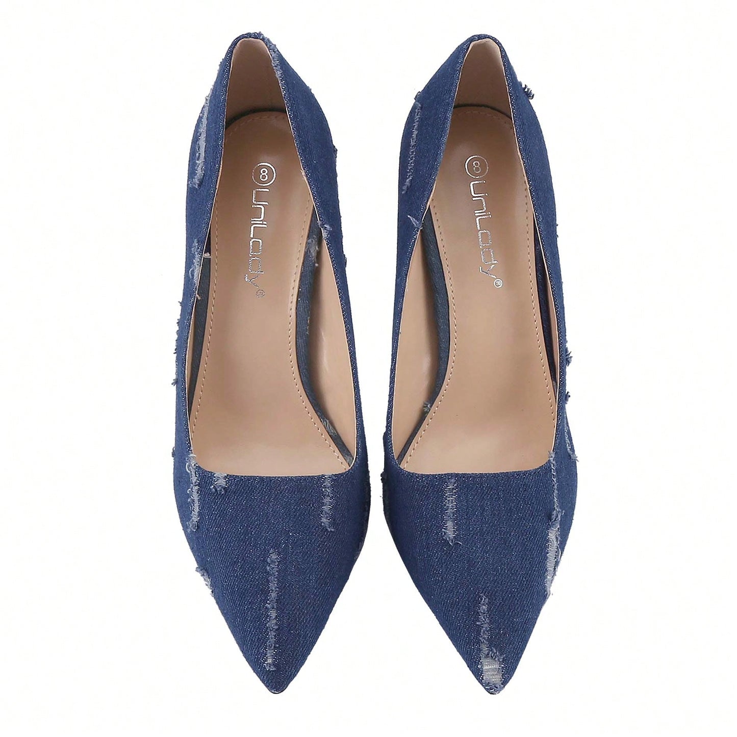 Women's Denim Stiletto Pumps Heels Pointed Toe Stiletto Dress Pump