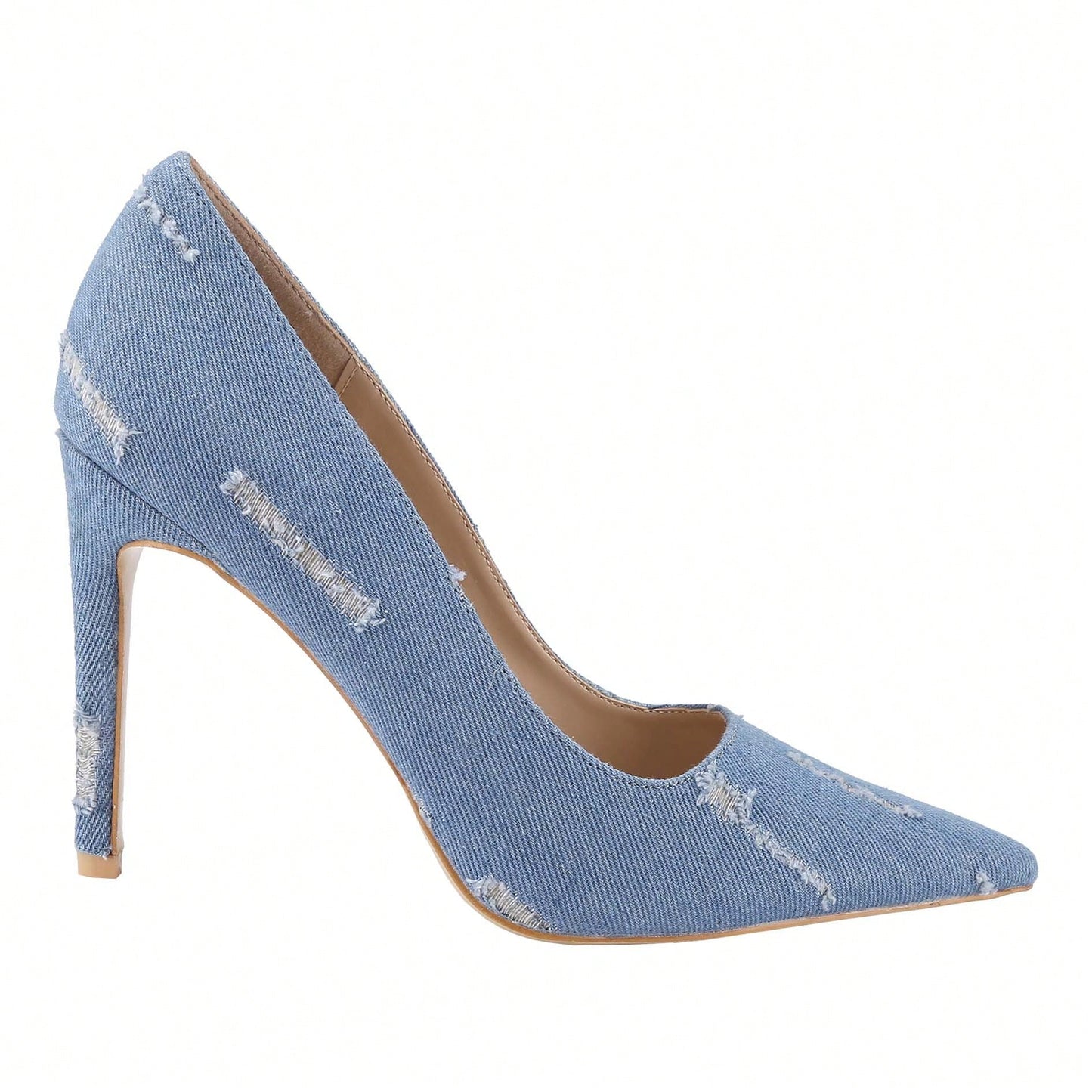 Women's Denim Stiletto Pumps Heels Pointed Toe Stiletto Dress Pump