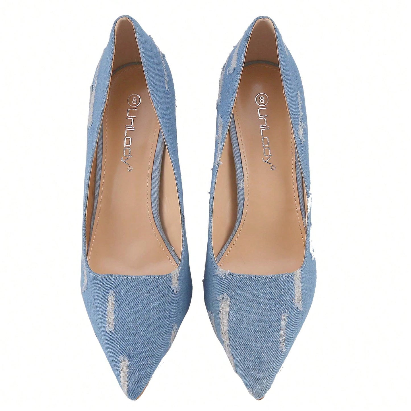 Women's Denim Stiletto Pumps Heels Pointed Toe Stiletto Dress Pump