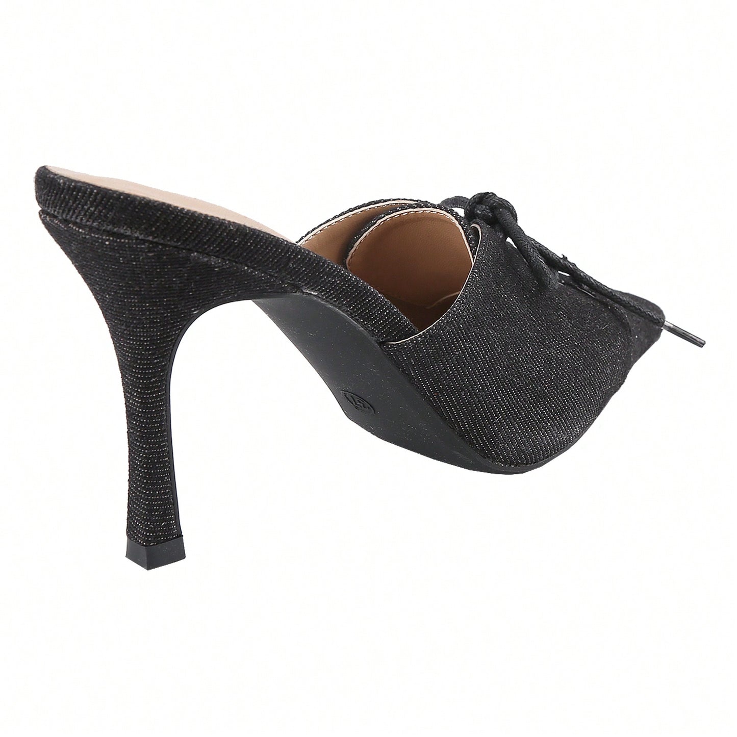 Womens Denim Stiletto Heels Sandals Pointed Toe Heeled Mule Pumps