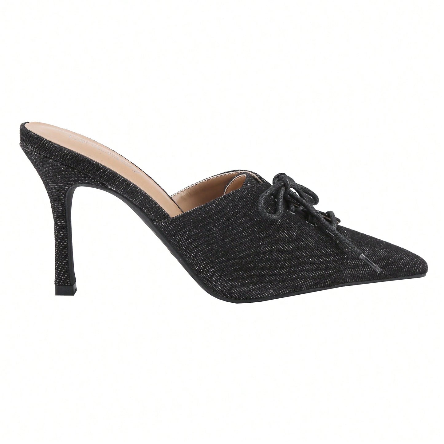 Womens Denim Stiletto Heels Sandals Pointed Toe Heeled Mule Pumps