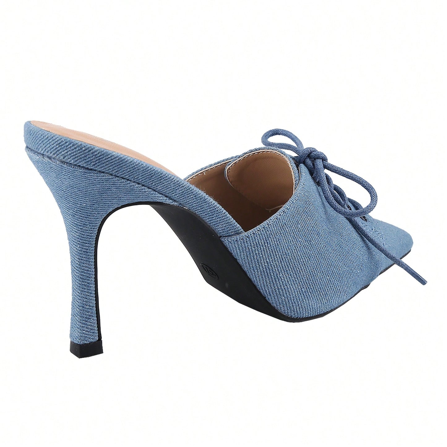 Womens Denim Stiletto Heels Sandals Pointed Toe Heeled Mule Pumps