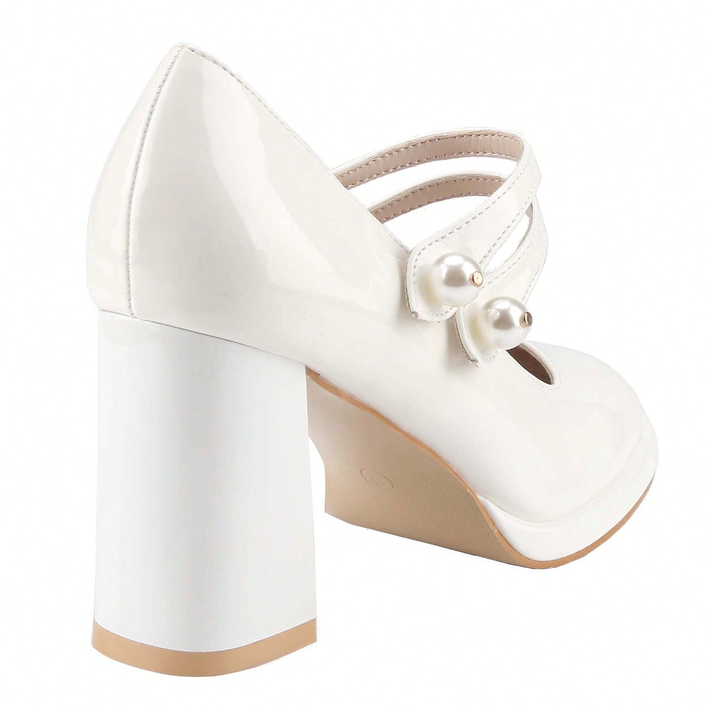 Women's Square Toe Mary Janes Chunky Mid-Heel Dress Pump Shoes