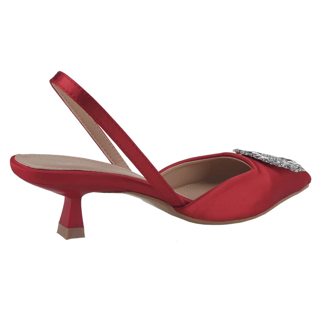 Women's Low Toe Slingback Square Buckle Heeled Sandals Stiletto Heels Slip On Party Dress Shoes