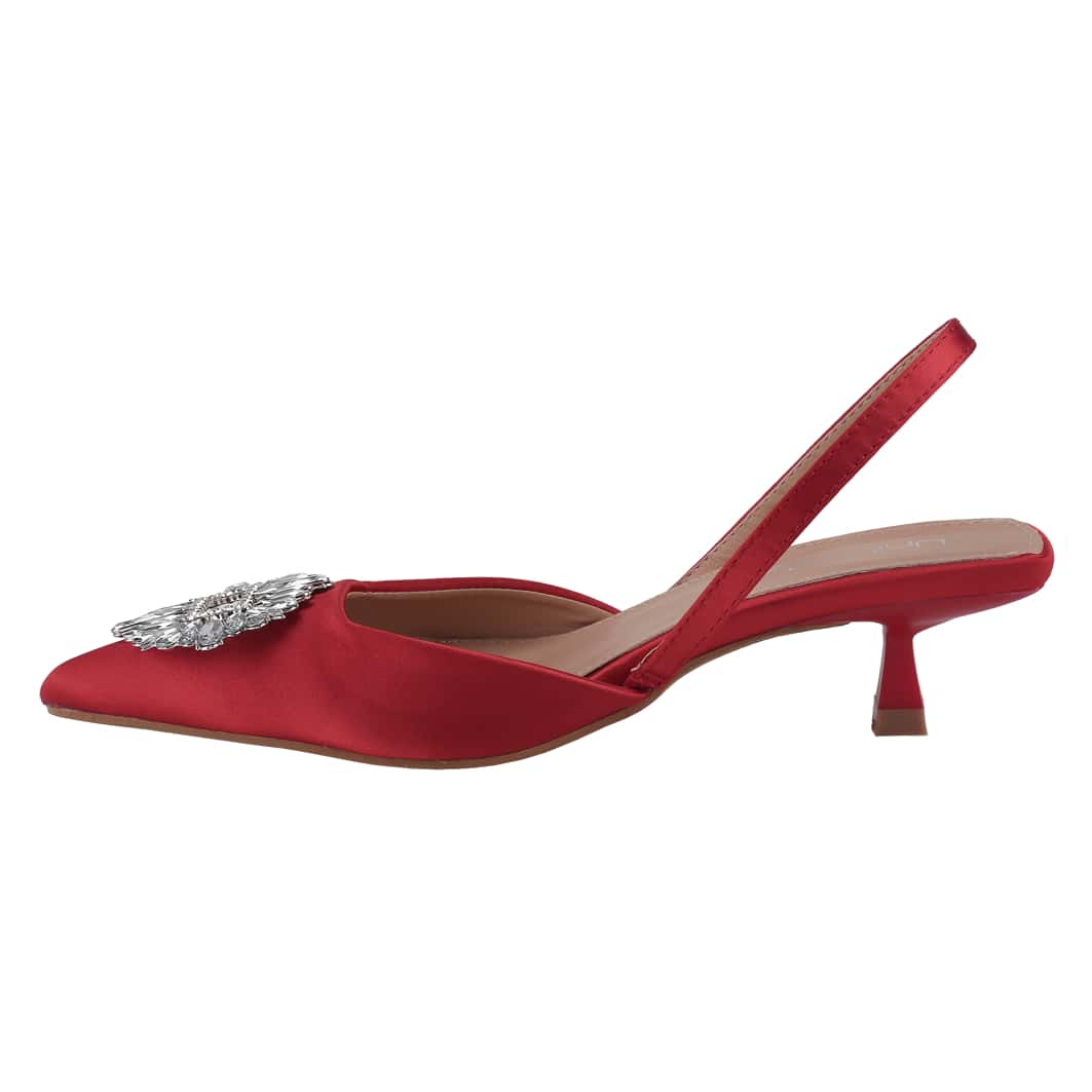 Women's Low Toe Slingback Square Buckle Heeled Sandals Stiletto Heels Slip On Party Dress Shoes
