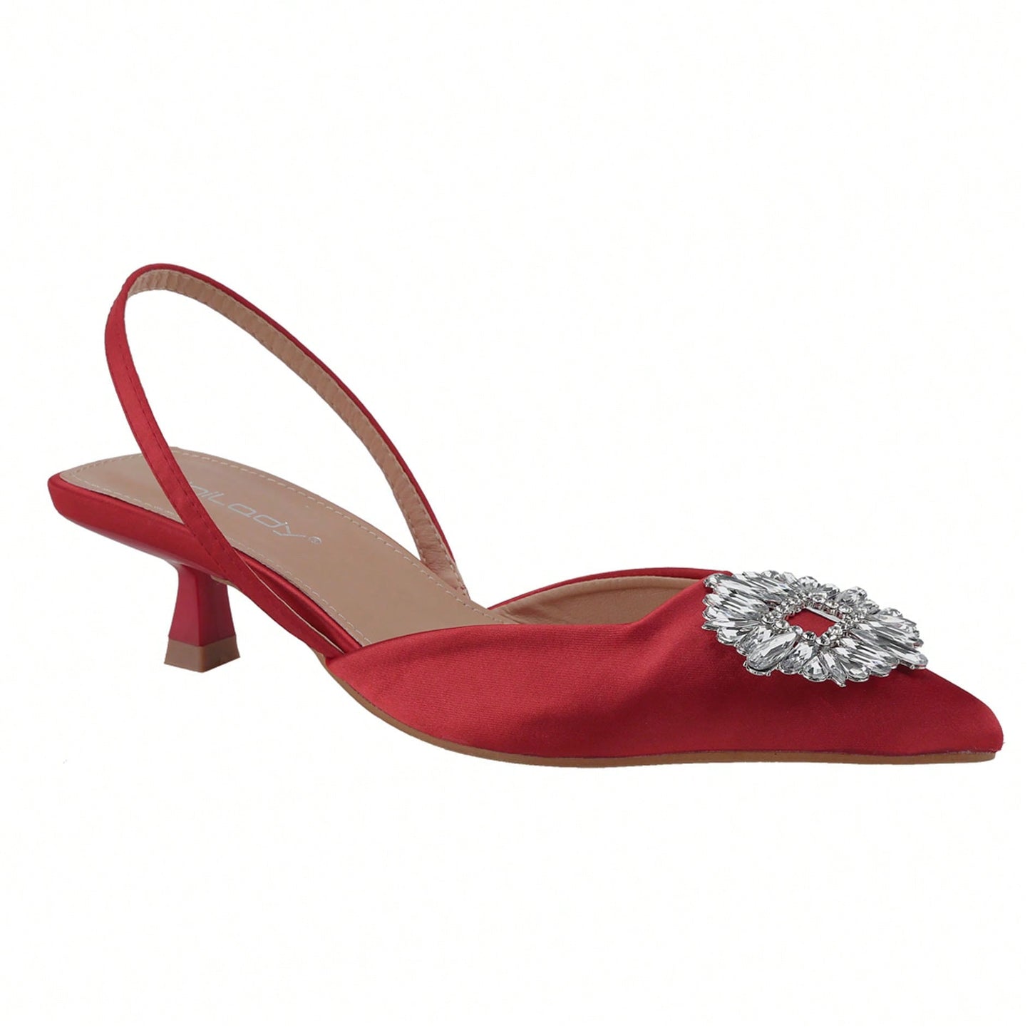 Women's Low Toe Slingback Square Buckle Heeled Sandals Stiletto Heels Slip On Party Dress Shoes