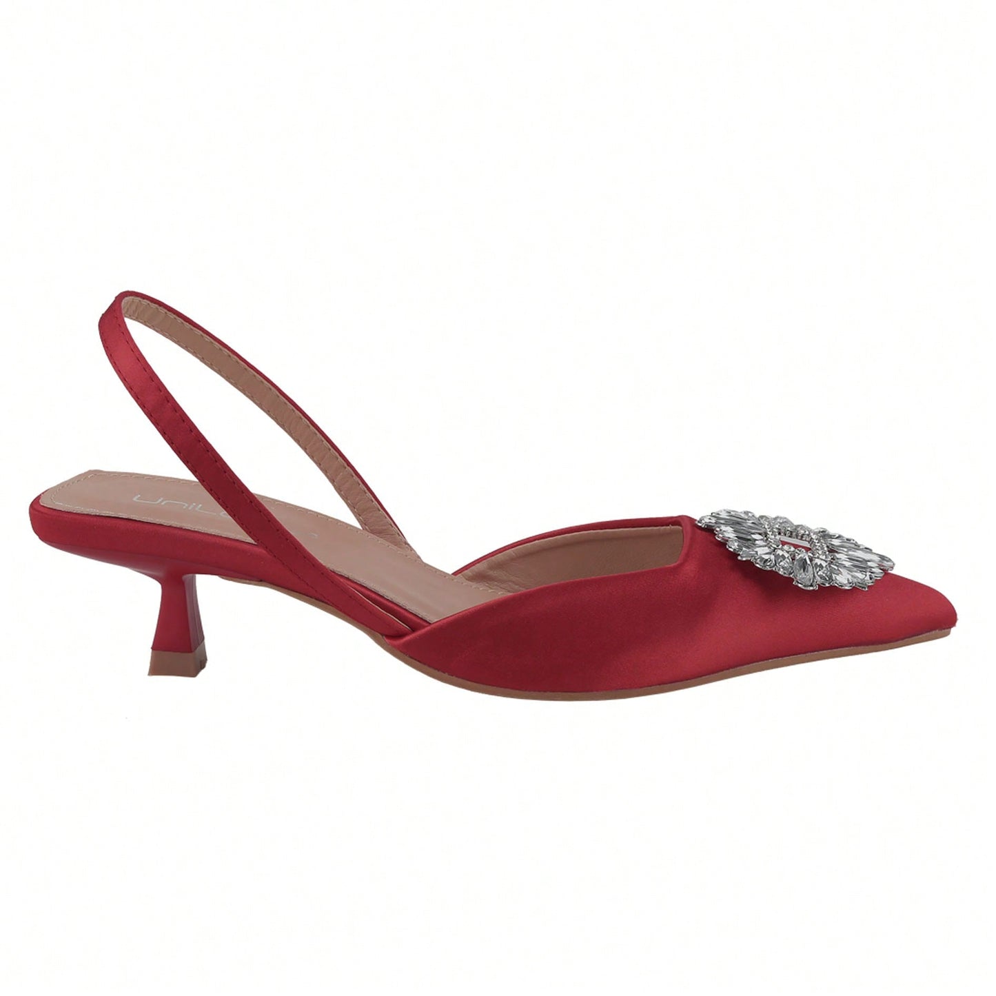 Women's Low Toe Slingback Square Buckle Heeled Sandals Stiletto Heels Slip On Party Dress Shoes