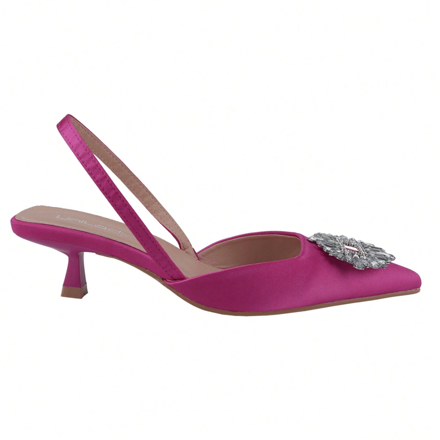 Women's Low Toe Slingback Square Buckle Heeled Sandals Stiletto Heels Slip On Party Dress Shoes