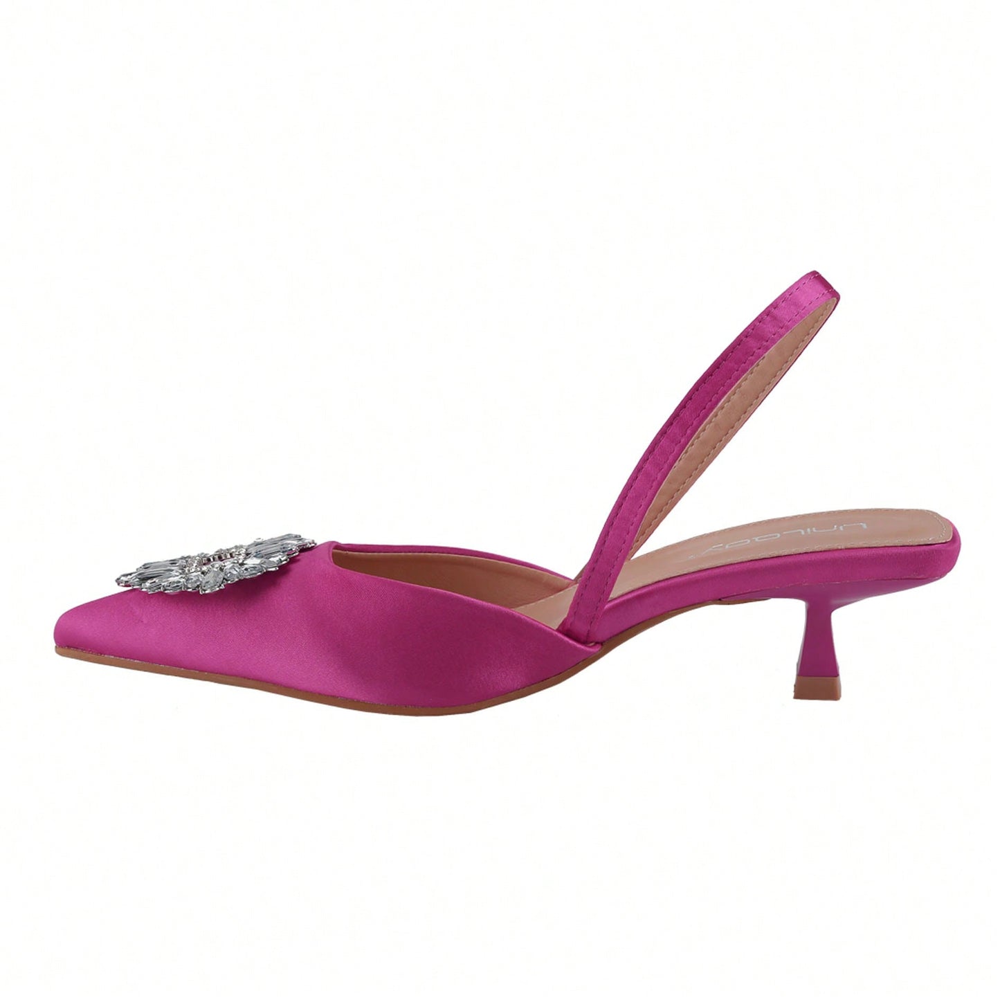 Women's Low Toe Slingback Square Buckle Heeled Sandals Stiletto Heels Slip On Party Dress Shoes