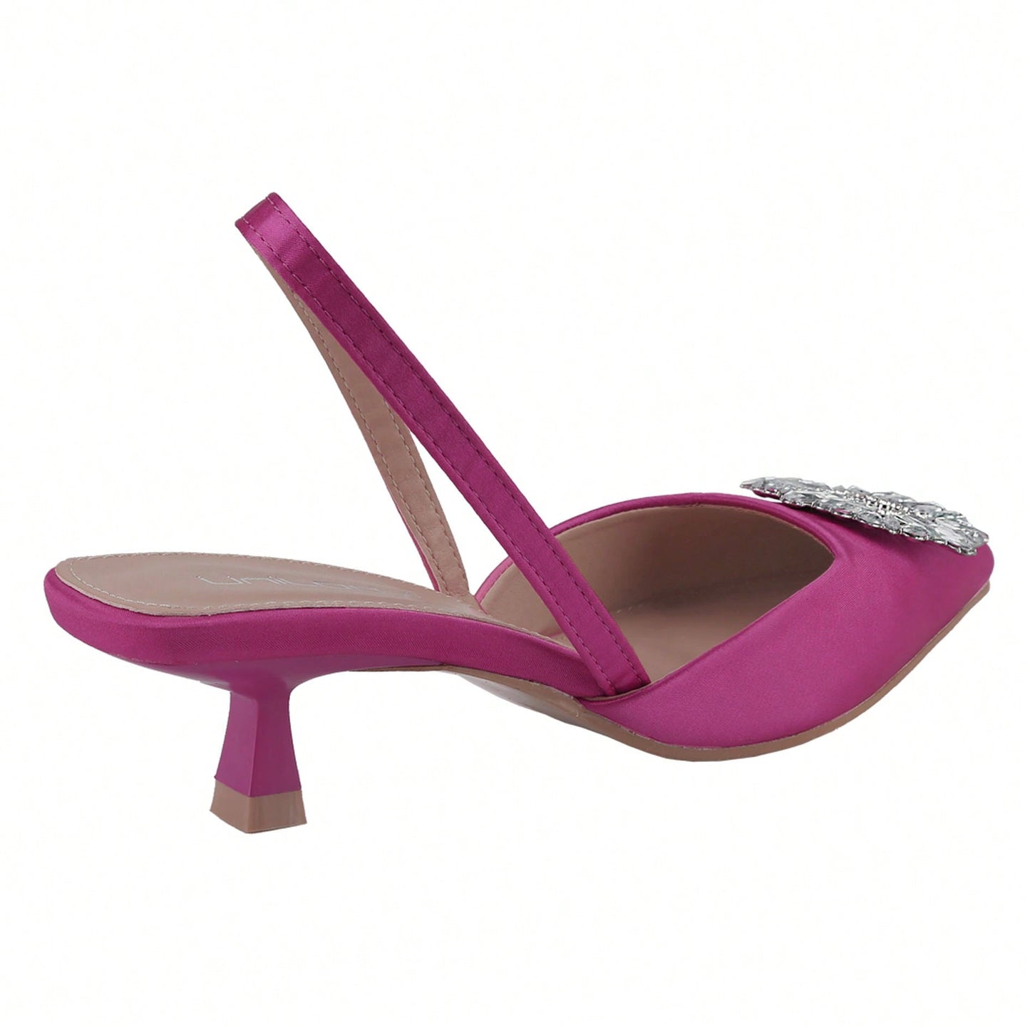 Women's Low Toe Slingback Square Buckle Heeled Sandals Stiletto Heels Slip On Party Dress Shoes