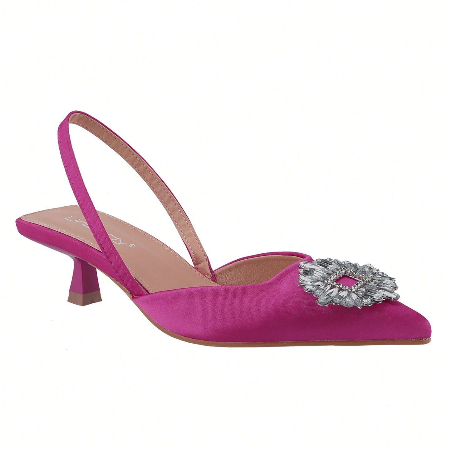 Women's Low Toe Slingback Square Buckle Heeled Sandals Stiletto Heels Slip On Party Dress Shoes