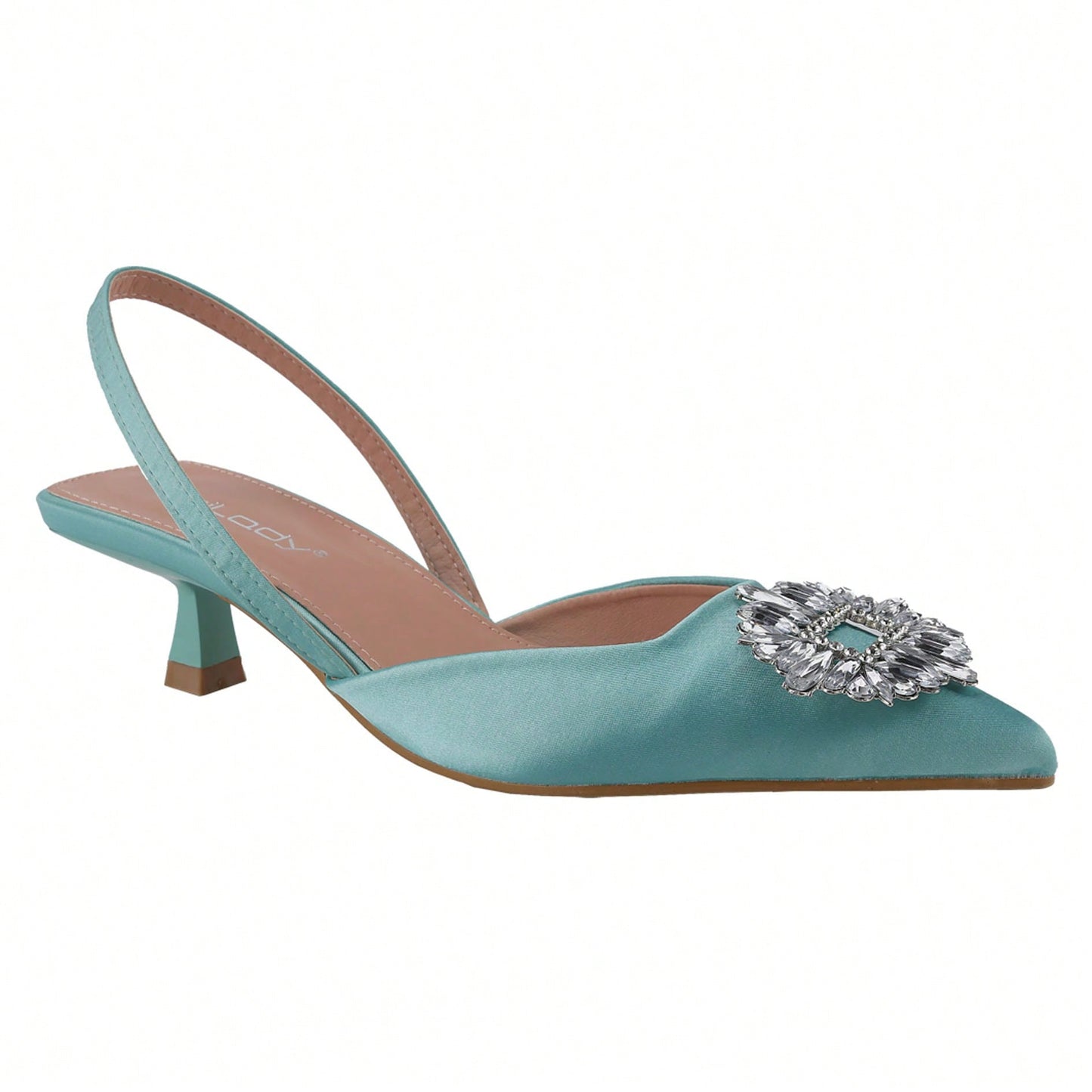 Women's Low Toe Slingback Square Buckle Heeled Sandals Stiletto Heels Slip On Party Dress Shoes