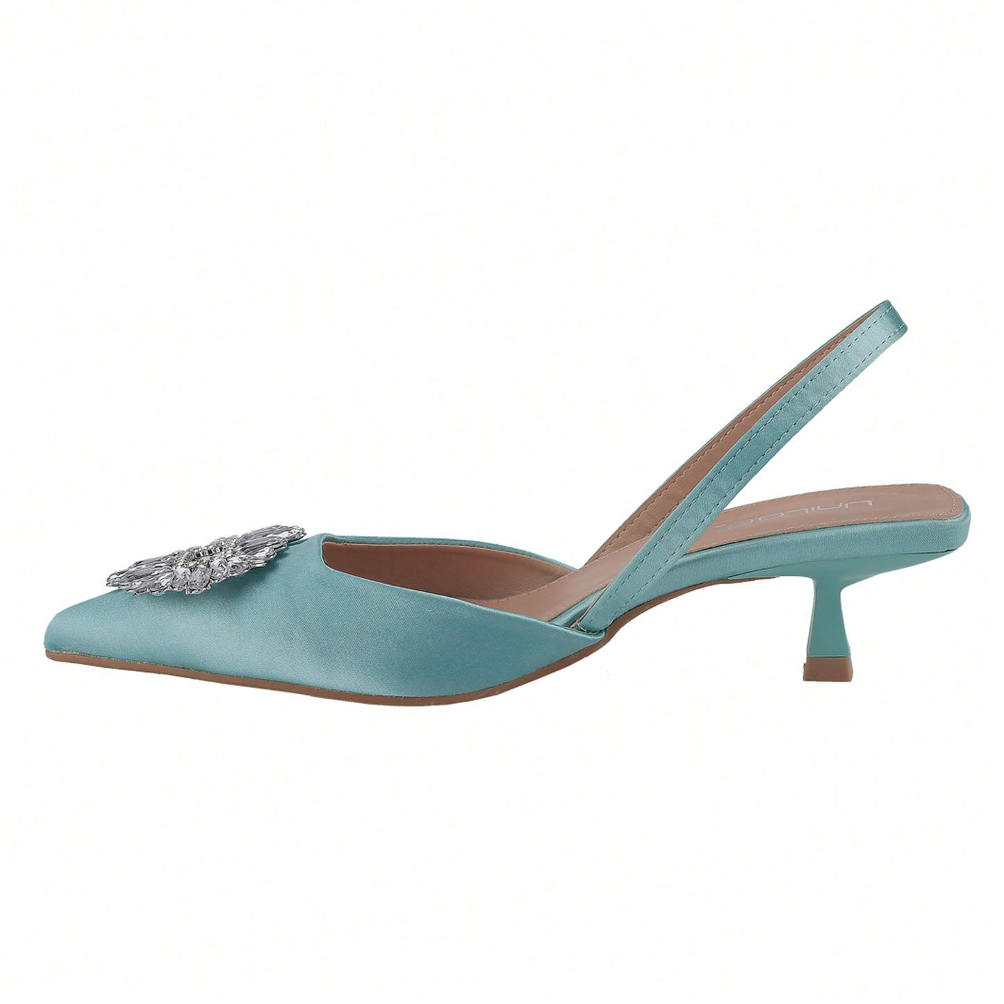 Women's Low Toe Slingback Square Buckle Heeled Sandals Stiletto Heels Slip On Party Dress Shoes