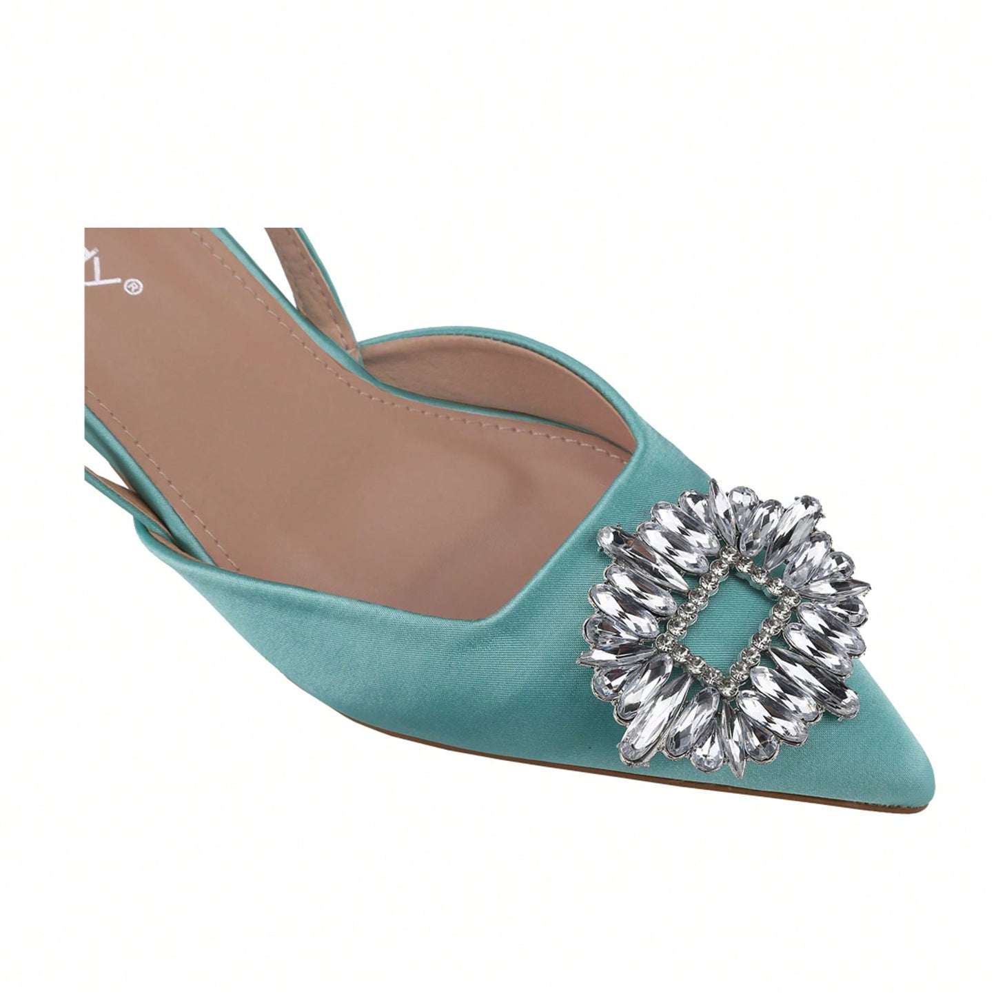 Women's Low Toe Slingback Square Buckle Heeled Sandals Stiletto Heels Slip On Party Dress Shoes