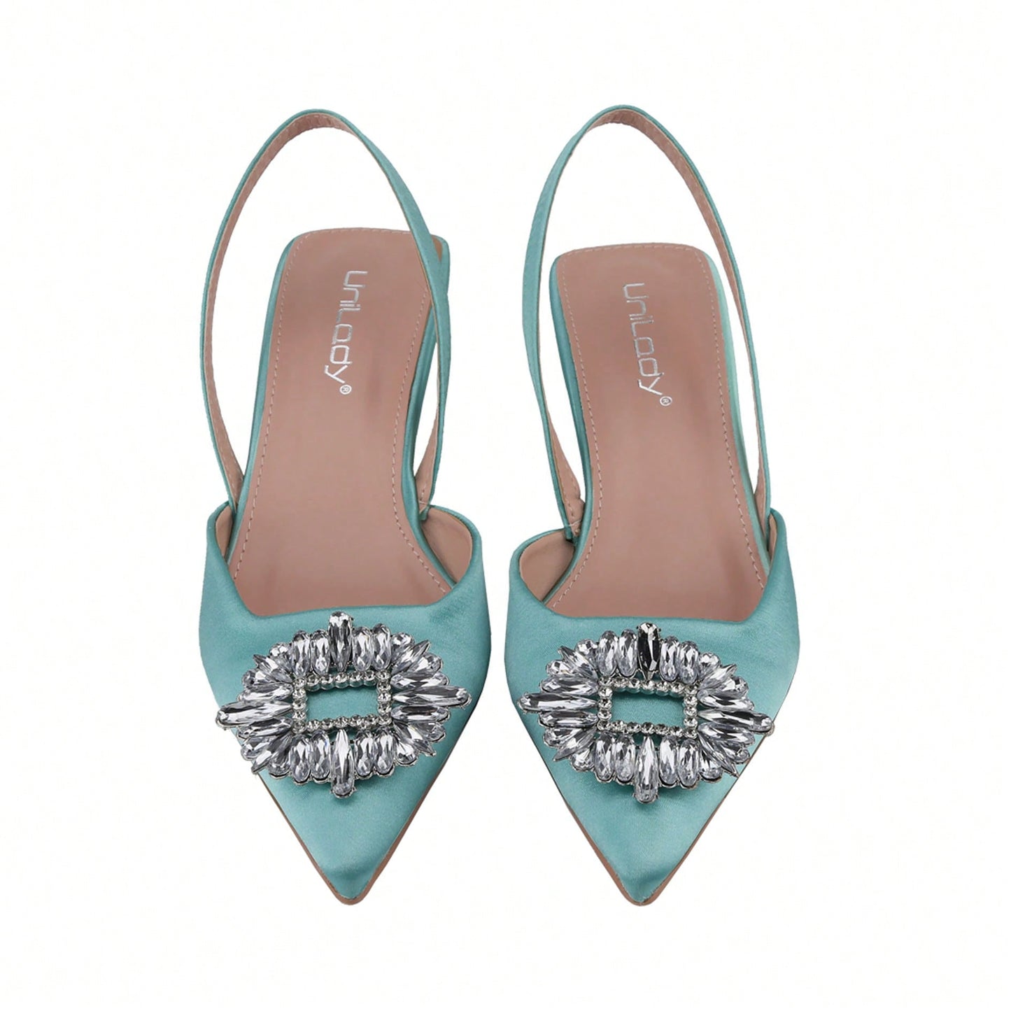 Women's Low Toe Slingback Square Buckle Heeled Sandals Stiletto Heels Slip On Party Dress Shoes