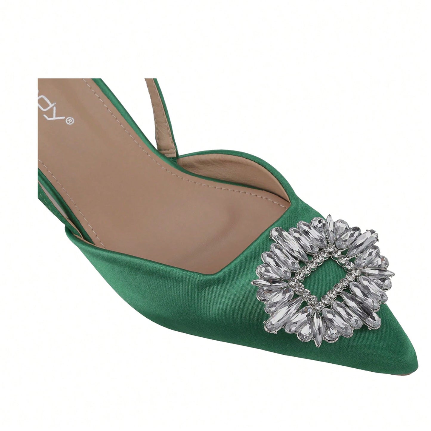Women's Low Toe Slingback Square Buckle Heeled Sandals Stiletto Heels Slip On Party Dress Shoes