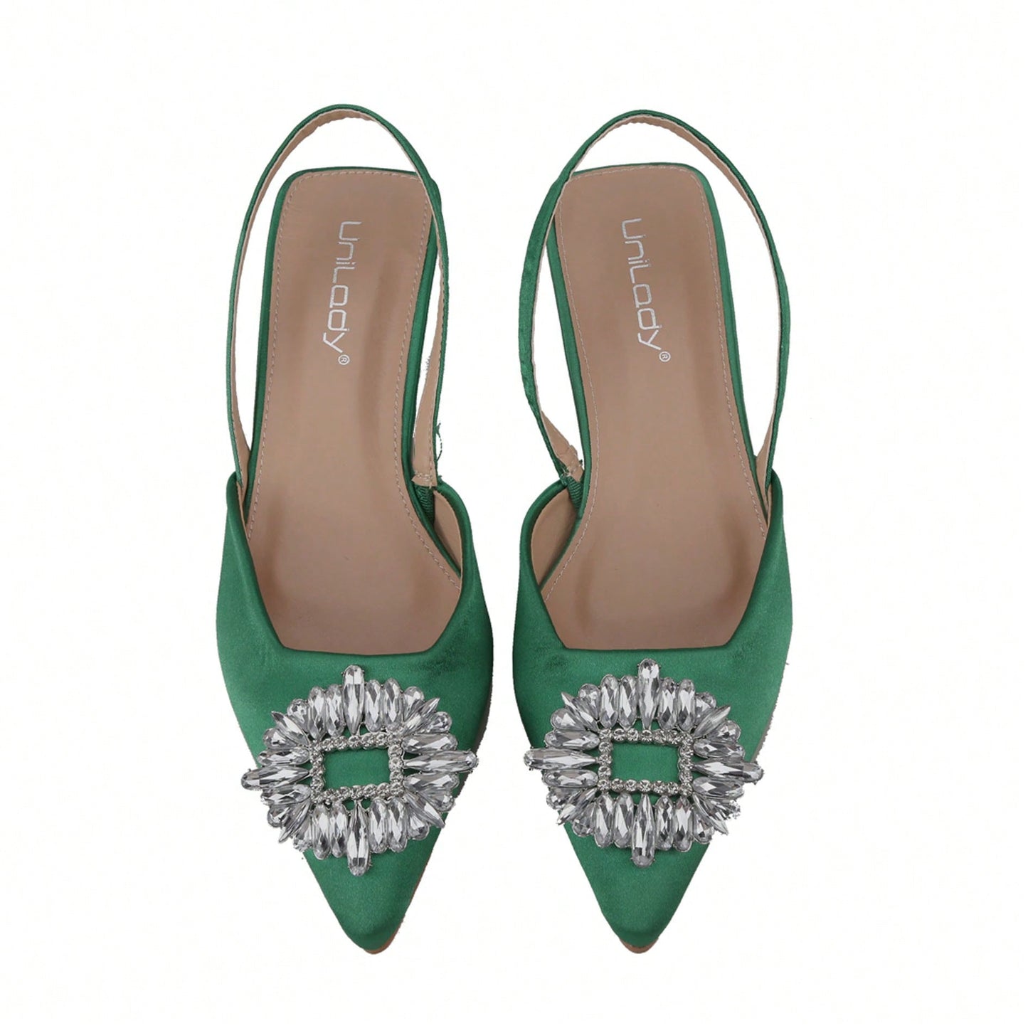 Women's Low Toe Slingback Square Buckle Heeled Sandals Stiletto Heels Slip On Party Dress Shoes