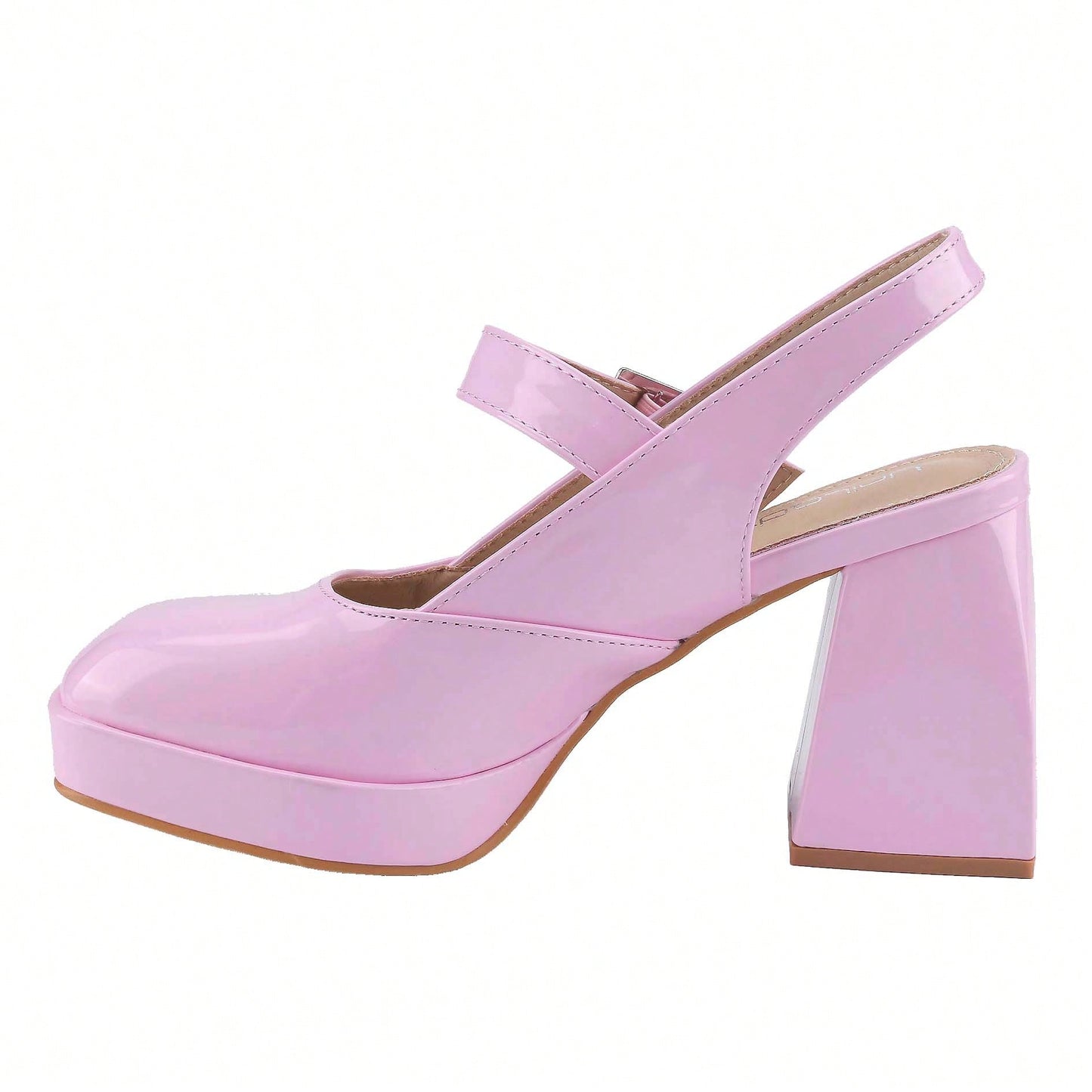 Women's Square Toe Mary Janes Chunky High Heels Dress Pump Shoes