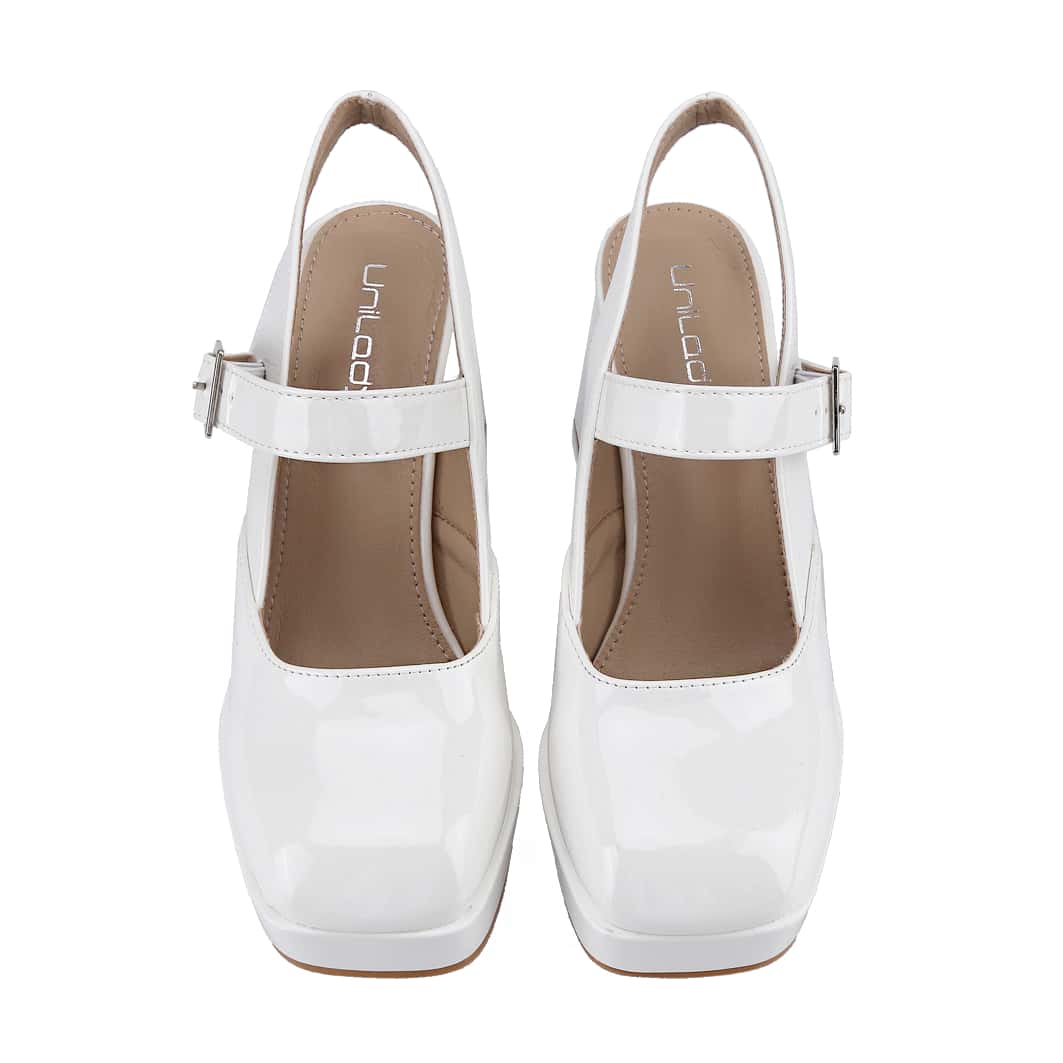 Women's Square Toe Mary Janes Chunky High Heels Dress Pump Shoes