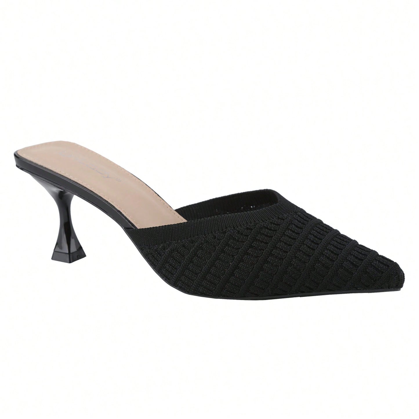 Women's Point Toe Low Square Heeled Sandals Stiletto Heels Slip On Party Dress Shoes