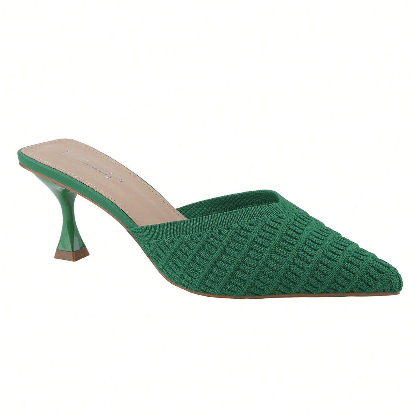 Women's Point Toe Low Square Heeled Sandals Stiletto Heels Slip On Party Dress Shoes