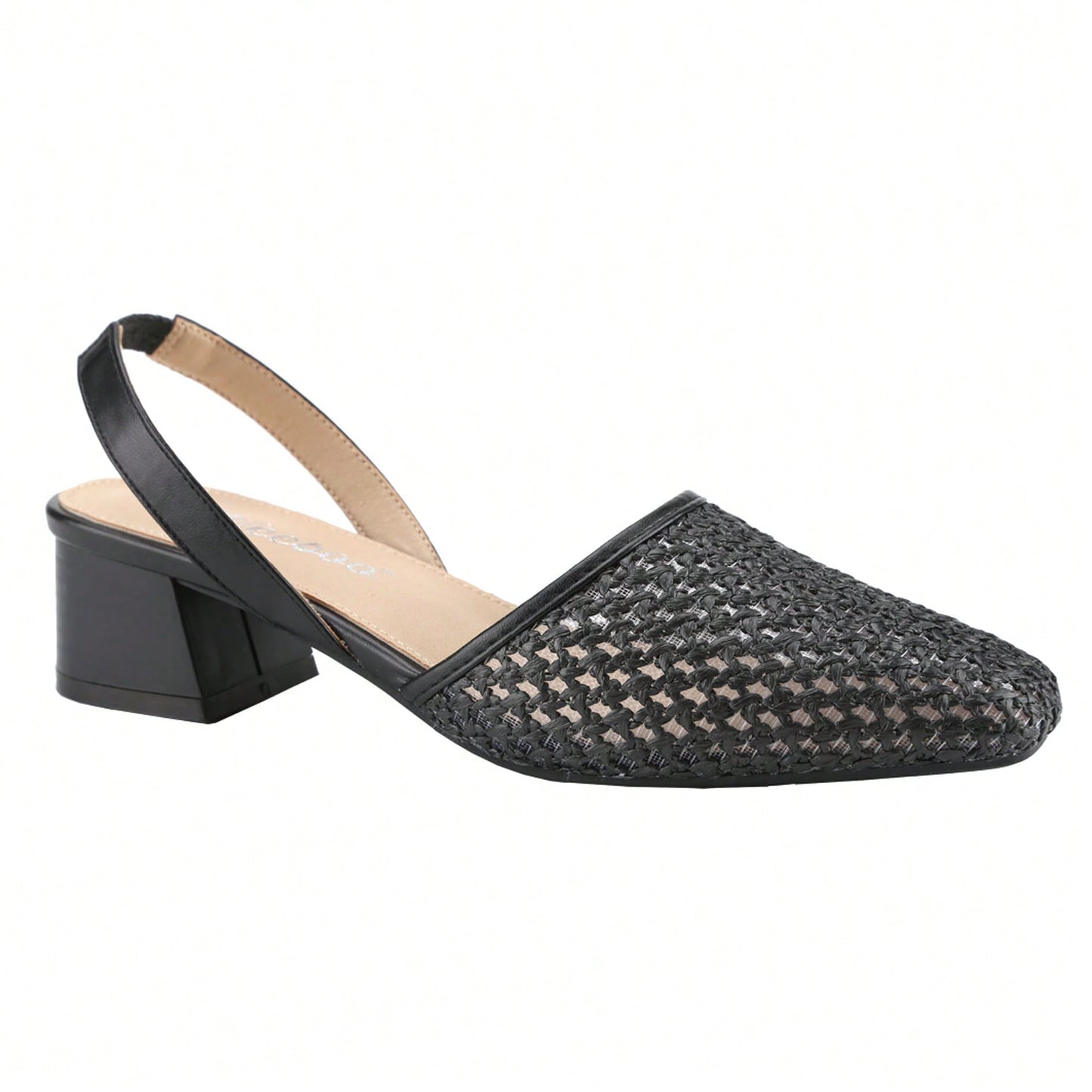 Women's Square Pointed Toe Pumps Ankle Strap Buckle Chunky Block Heel Dress Shoes
