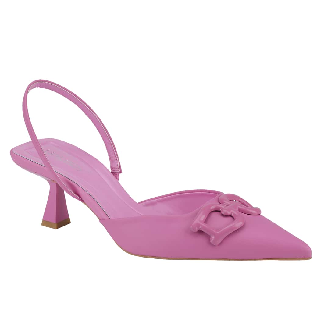 Women's Slingback Pointed Toe Buckle Sandals, Kitten Heels Slip On