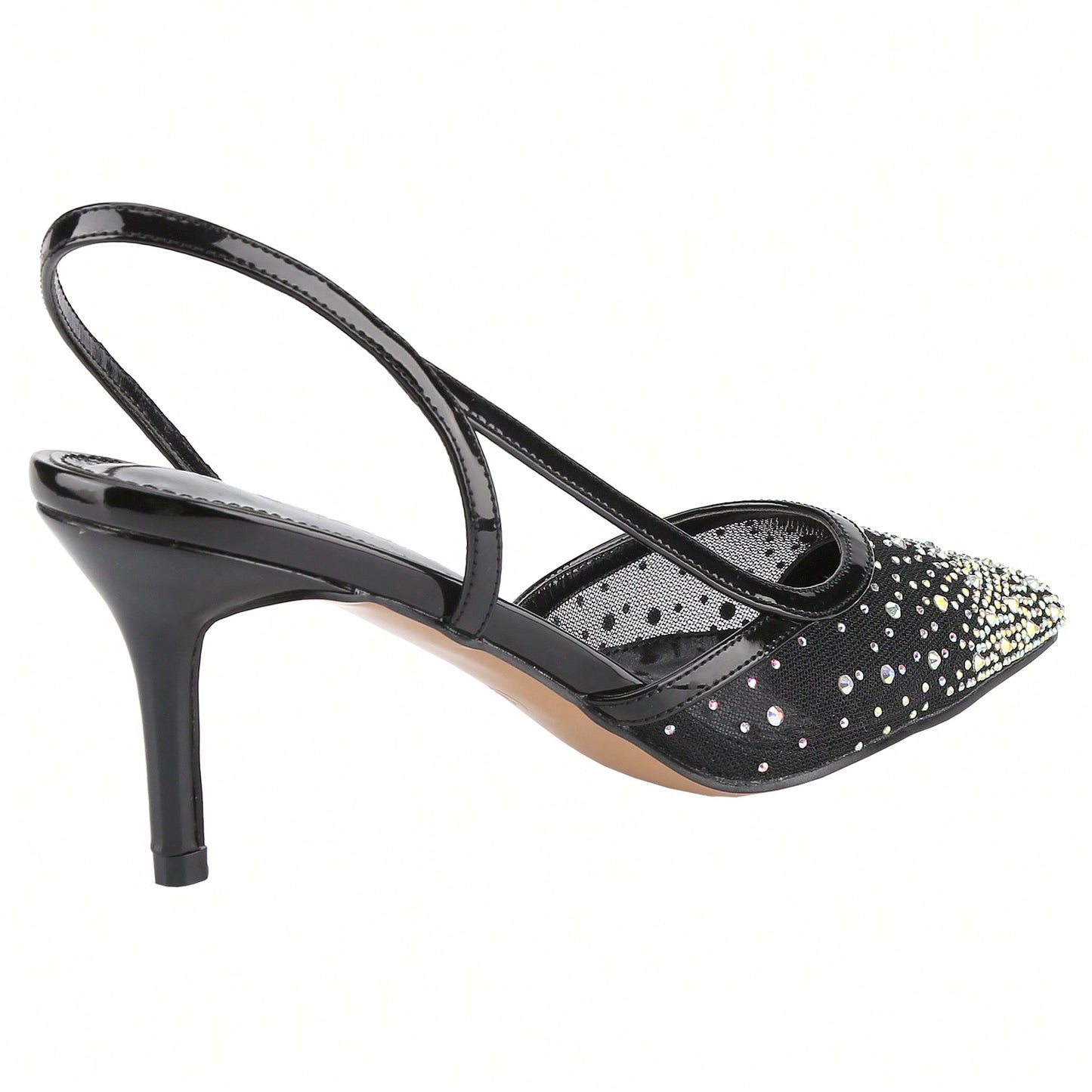 Women's Slingback Ankle Strap Pointed Toe Kitten Heel Pumps Mary Jane Slip On Mid Heel Shoes