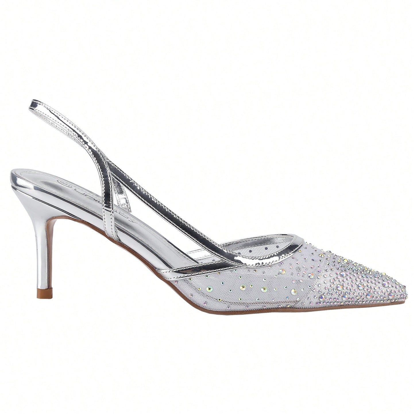 Women's Slingback Ankle Strap Pointed Toe Kitten Heel Pumps Mary Jane Slip On Mid Heel Shoes