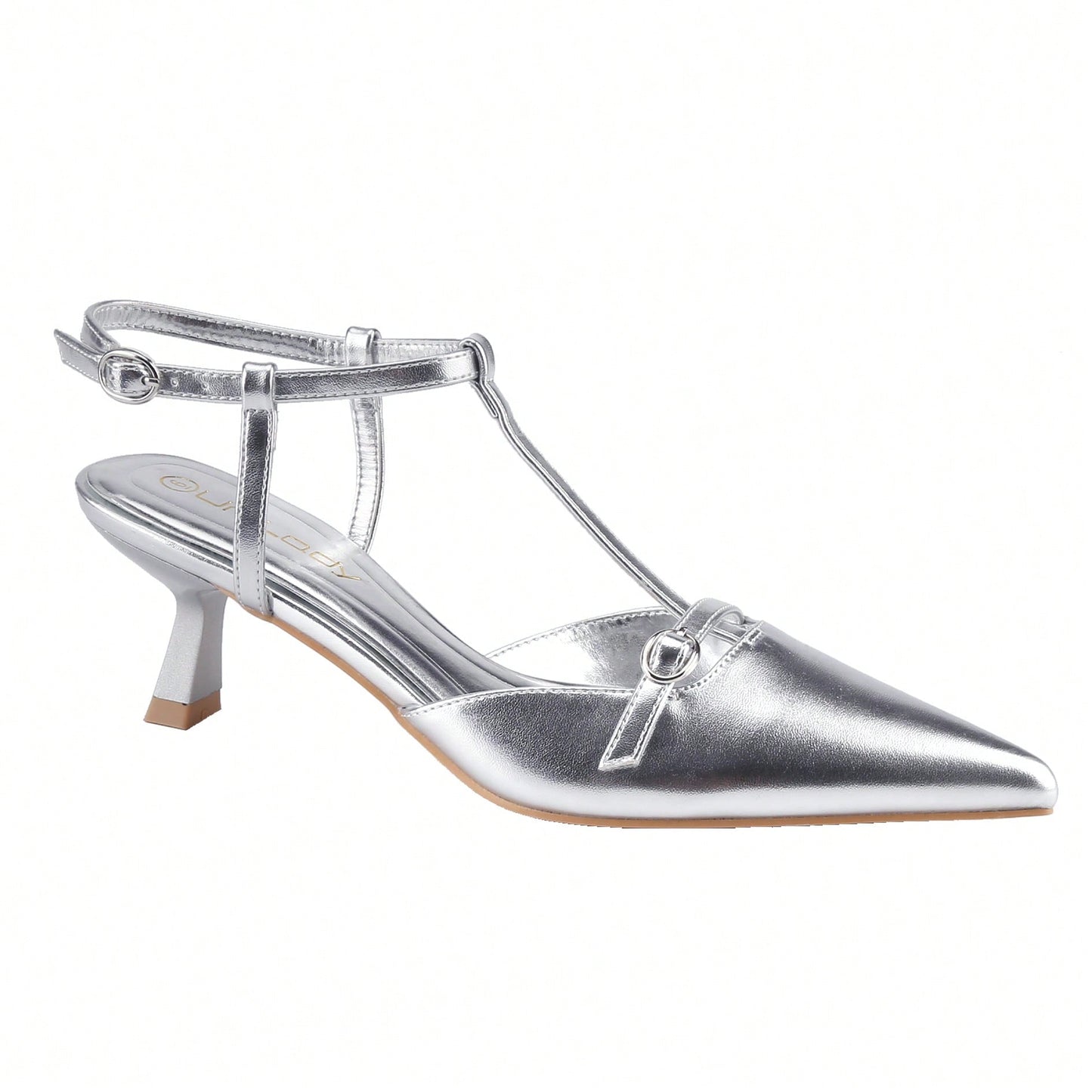 Women's Low Kitten Heel Closed Pointed Toe Slingback Pumps Heels Slip On Heeled Sandals Dress Shoes