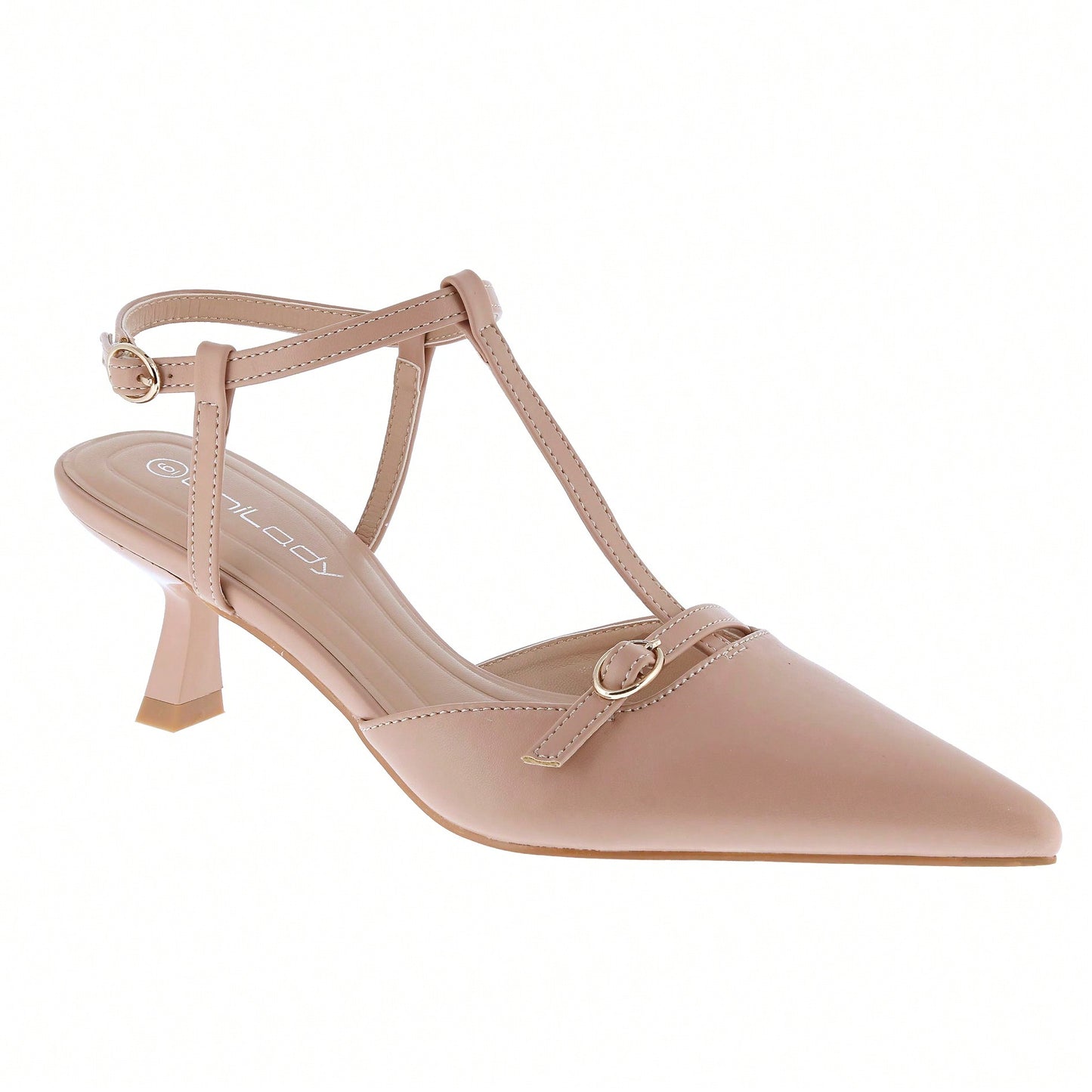 Women's Low Kitten Heel Closed Pointed Toe Slingback Pumps Heels Slip On Heeled Sandals Dress Shoes