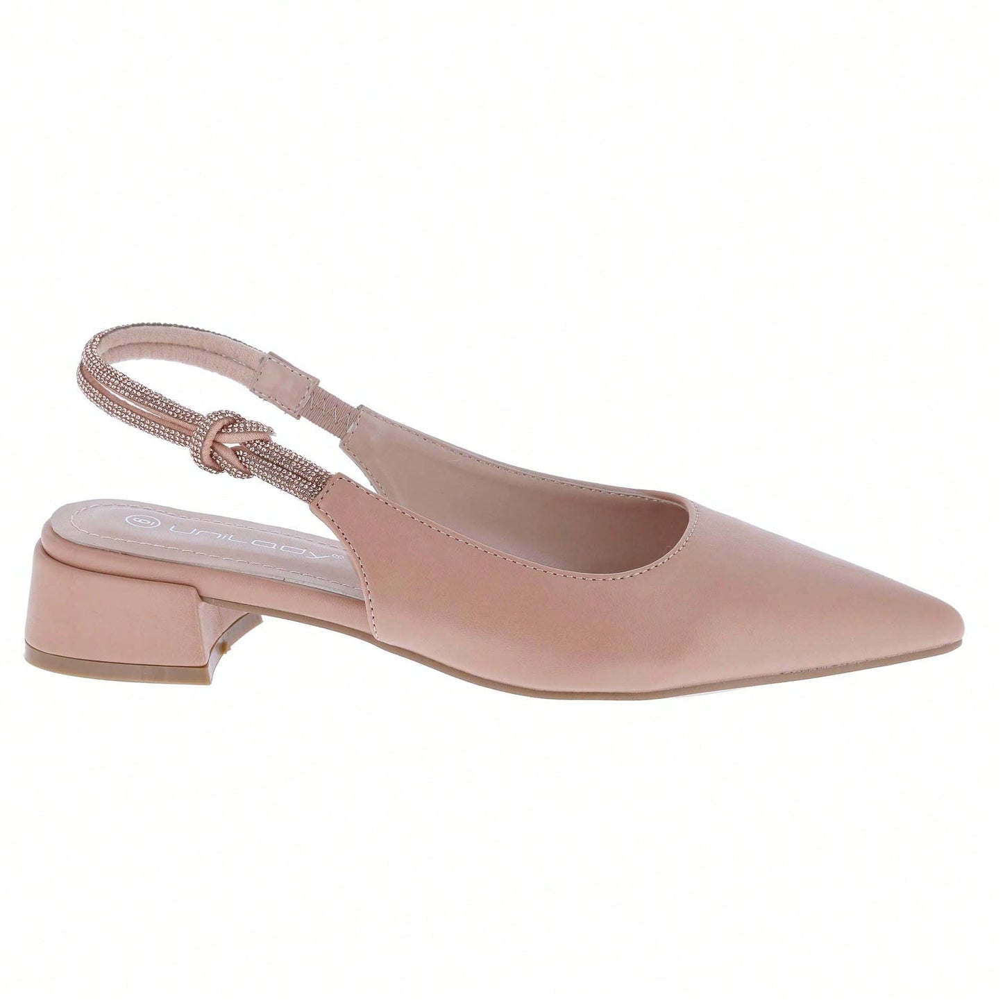 Women's Slingback Flats Double Strap Block Low Heel Sandals Two Toned Classic Dress Shoes