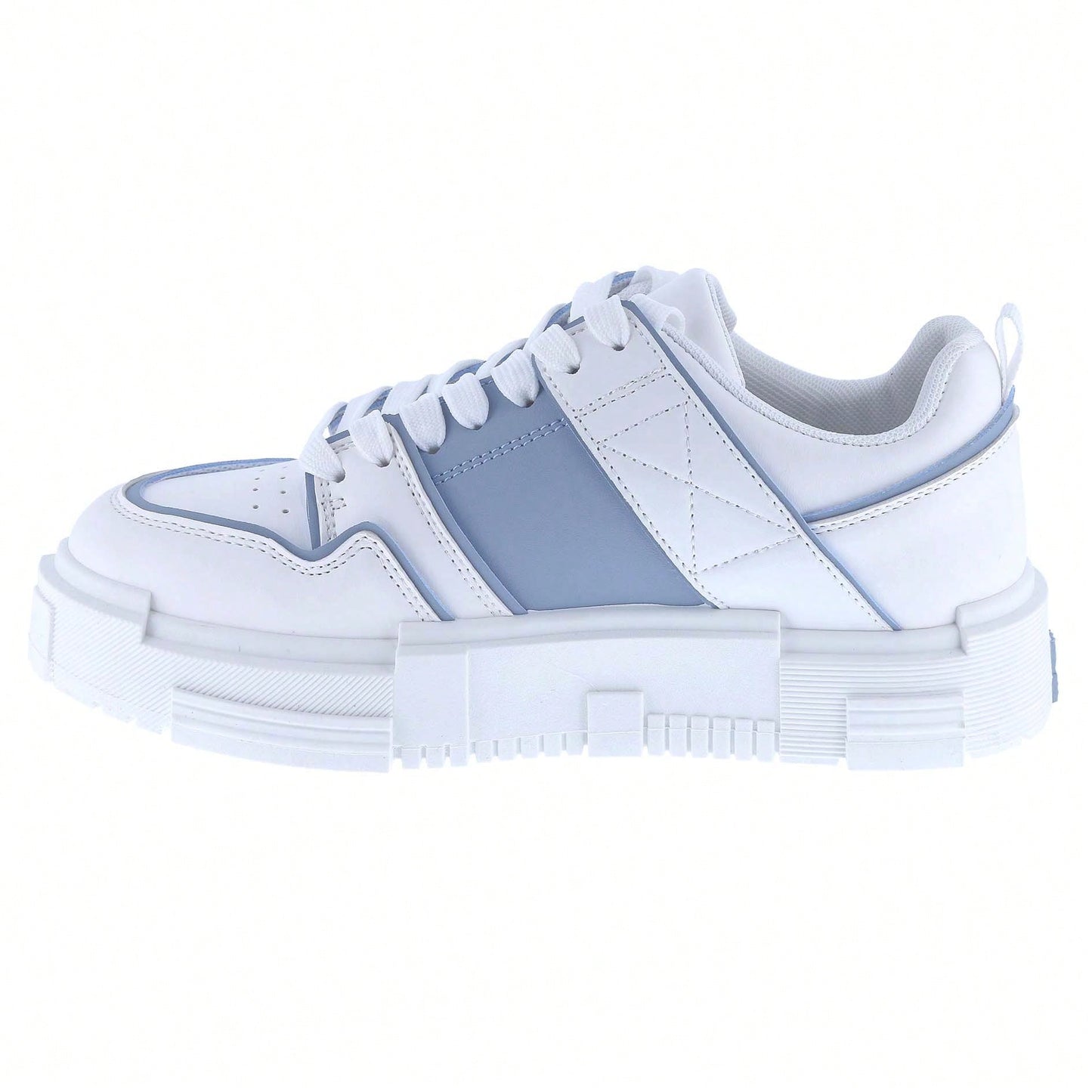 Women Lace-Up Leather Platform Open Skate Low-Top Sneakers Outdoor Trainer