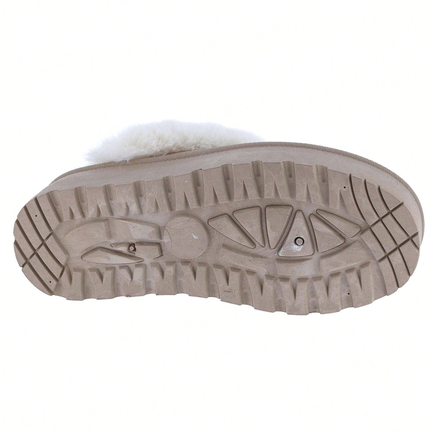 Women's Faux Fur Slip-On Platform Winter Mules Fluffy Suede Comfort Slippers