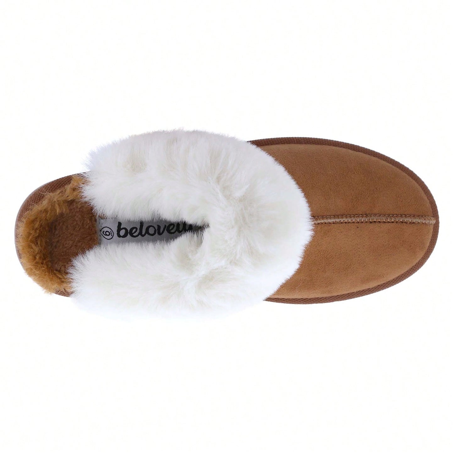 Women's Faux Fur Slip-On Platform Winter Mules Fluffy Suede Comfort Slippers