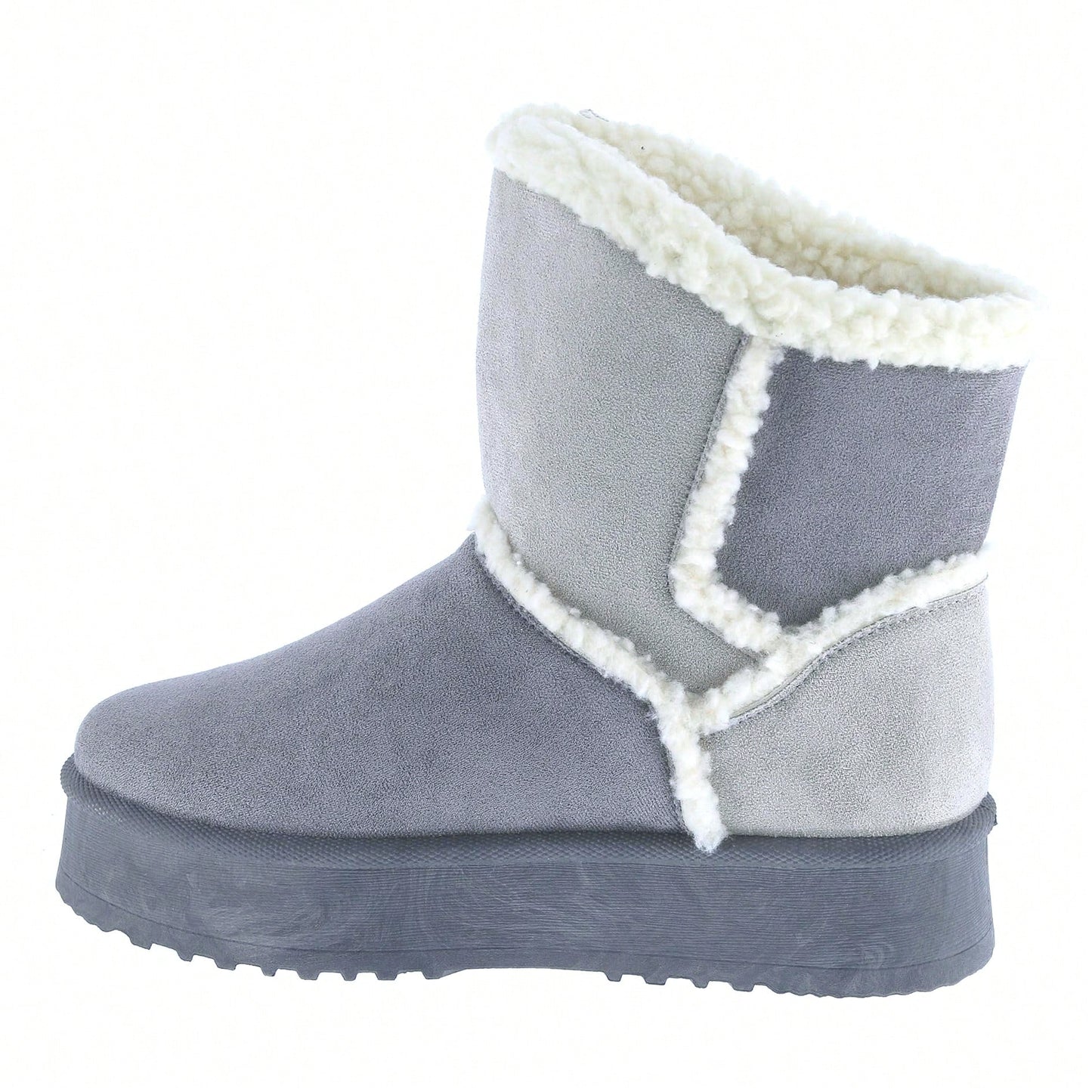Women Warm Outdoor Snow Ankle Boots Platform Winter Boots With Faux Fur Lining Slip On Lug Sole Ankle Booties