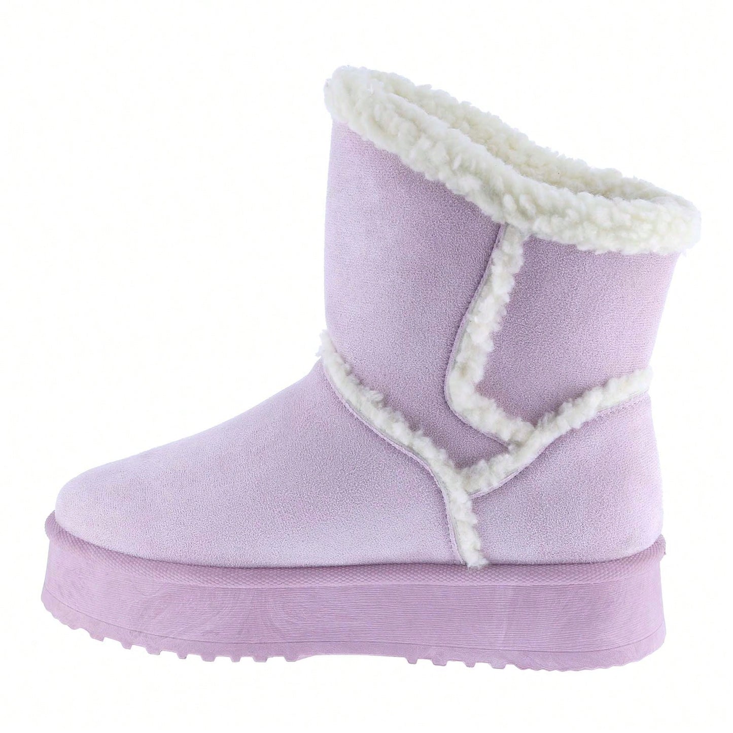 Women Warm Outdoor Snow Ankle Boots Platform Winter Boots With Faux Fur Lining Slip On Lug Sole Ankle Booties