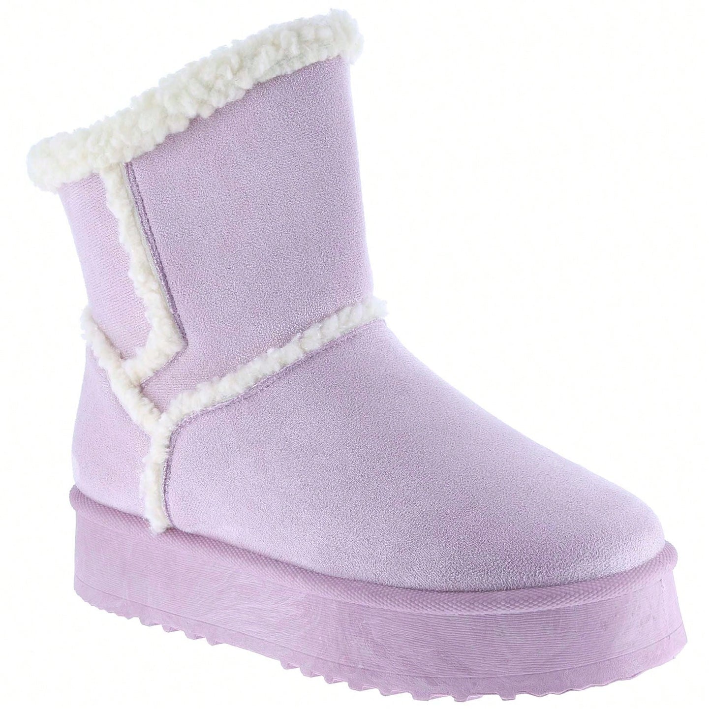 Women Warm Outdoor Snow Ankle Boots Platform Winter Boots With Faux Fur Lining Slip On Lug Sole Ankle Booties